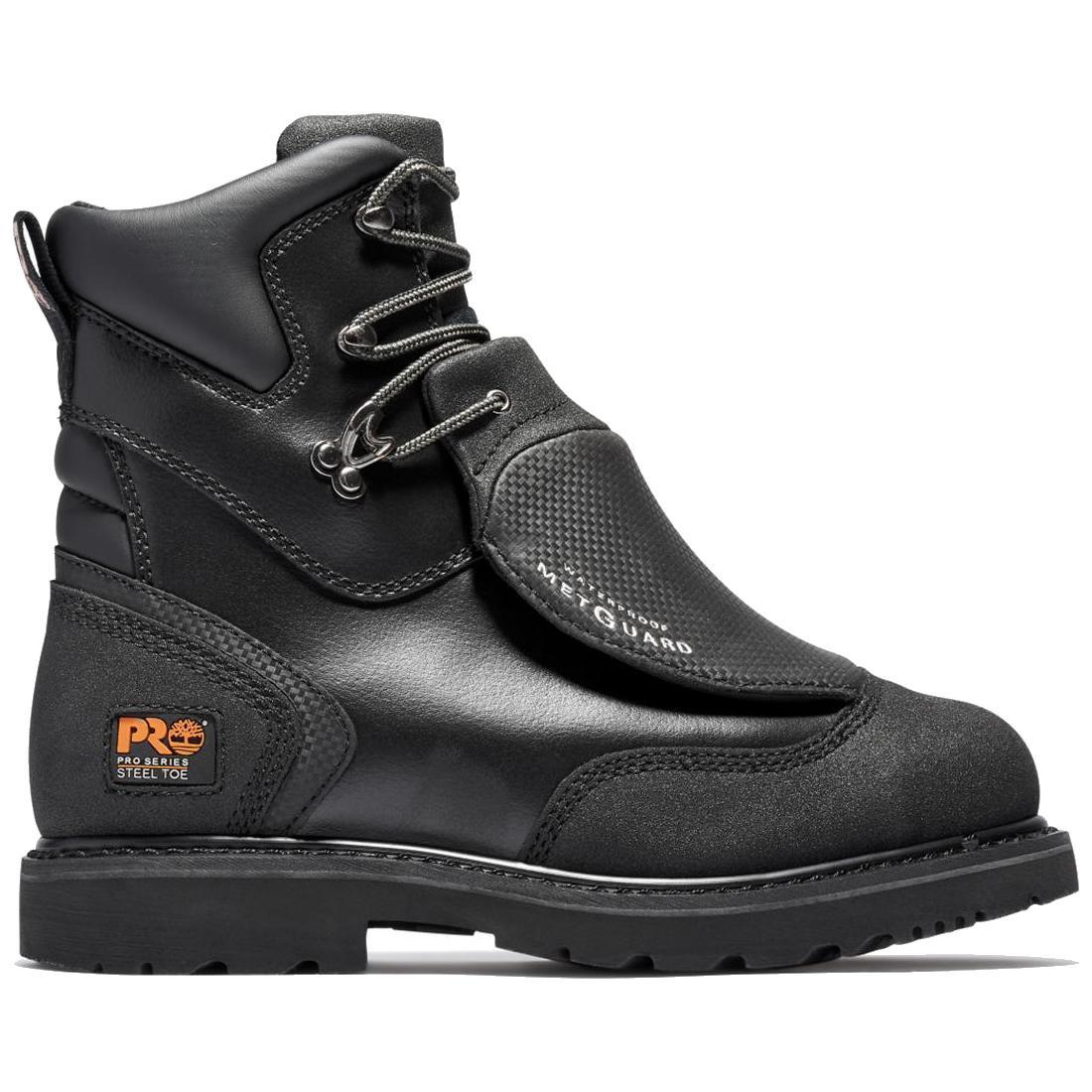 8 Inch Steel Toe Waterproof Work Boots for Men - Met Guard Safety Shoes, Black - Ideal for Construction, Warehouse & Outdoor Work