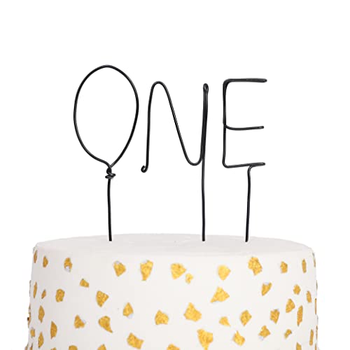 Black One Cake Topper