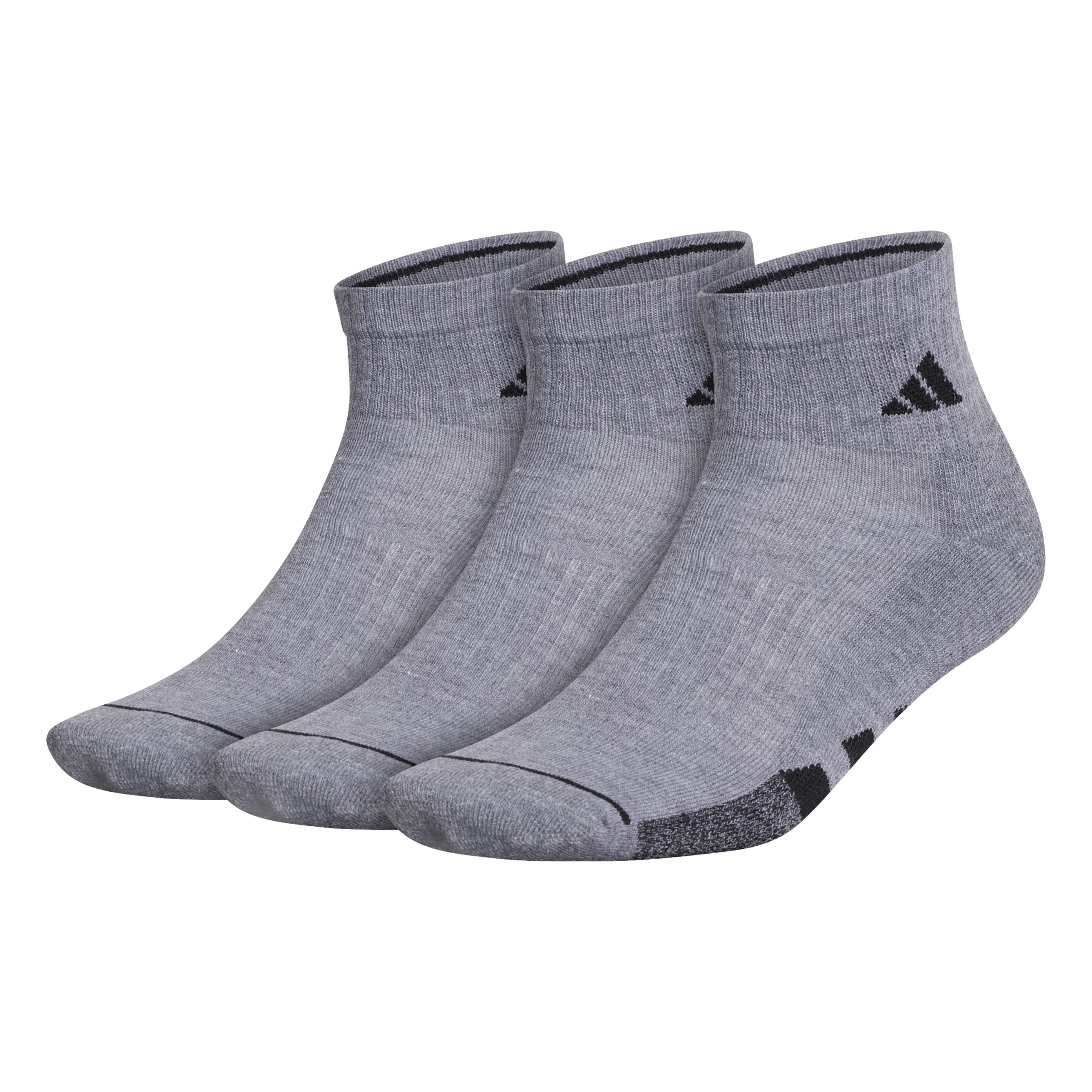 Adidas Men's Cushioned Quarter Socks 3-Pack - Breathable Athletic Socks for Running, Gym & Everyday Comfort