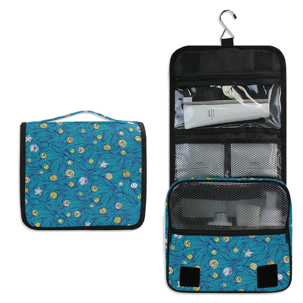 Van Gogh Night Sky Hanging Toiletry Bag - Travel Cosmetic Organizer for Women & Men, Portable Makeup Pouch with Sturdy Hook - Perfect for Bathroom, Camping & Vacation Essentials