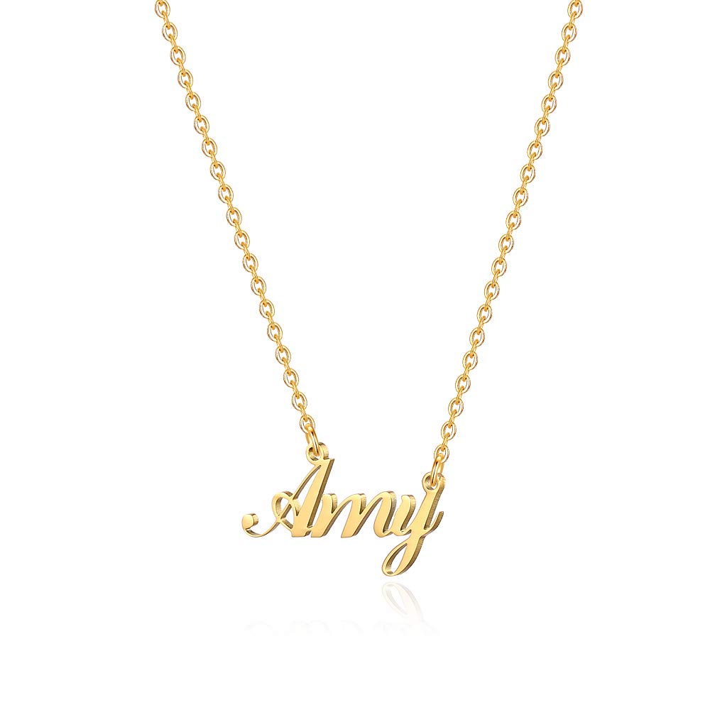 18K Gold Plated Personalized Name Necklace for Women & Girls - Custom Monogram Necklace with Free Engraving | Perfect Gift for Birthday, Anniversary & Valentine's Day