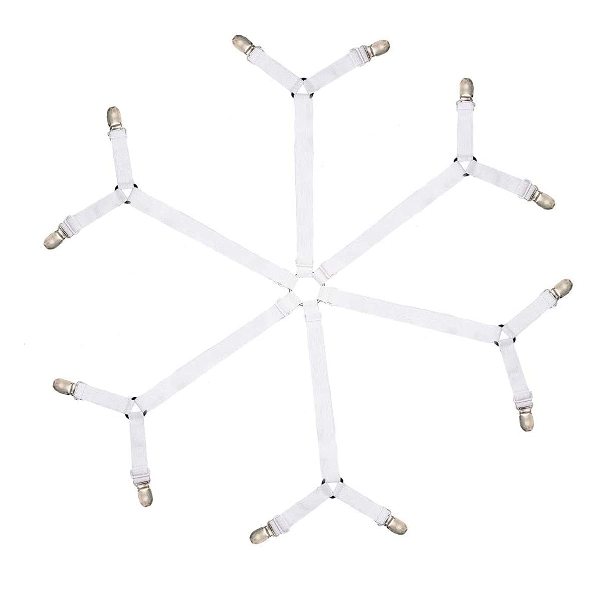 Adjustable Elastic Bed Sheet Straps for Queen/King Beds - Secure Fit for Round & Square Mattresses - Perfect for Home & Travel