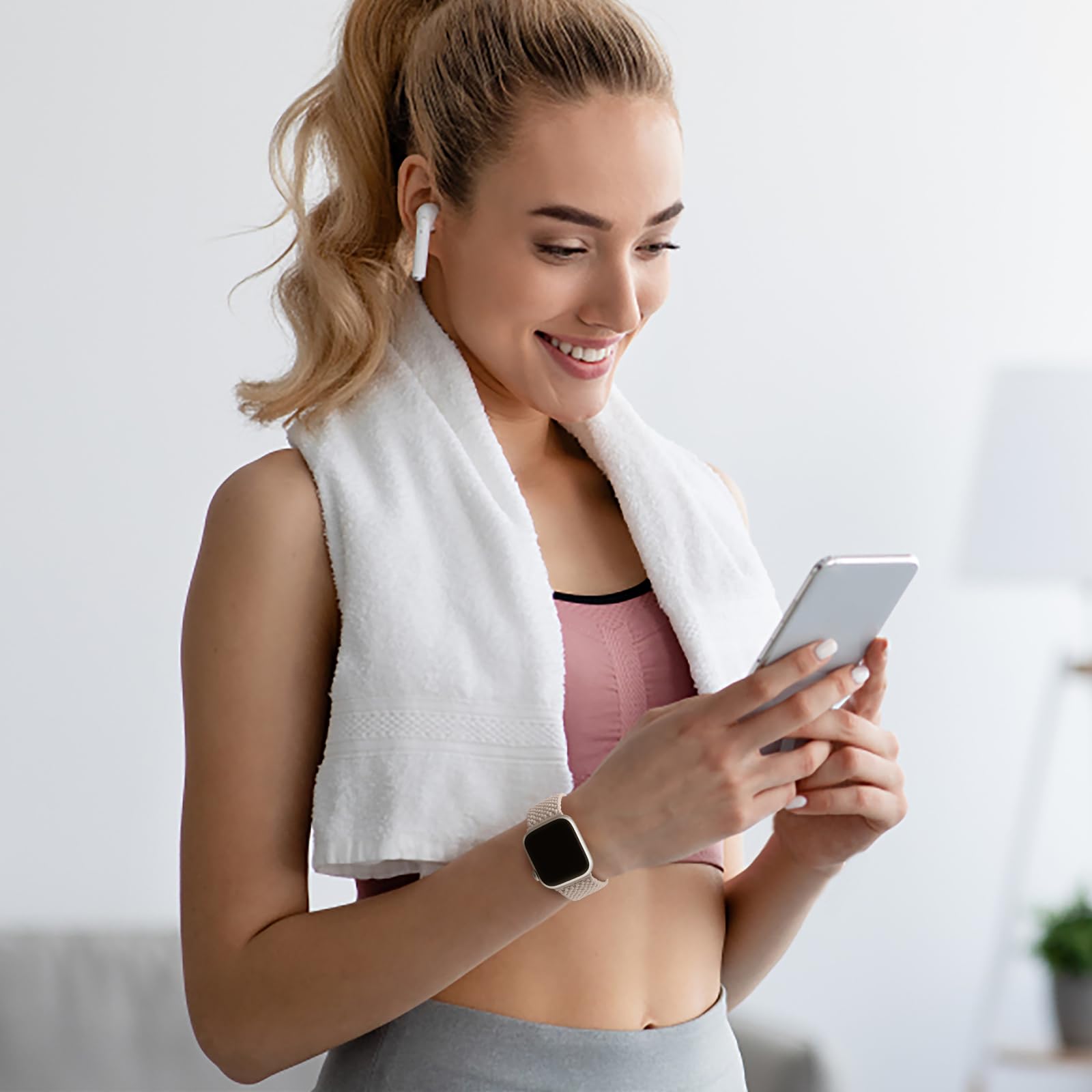 Braided Solo Loop Strap Compatible with Apple Watch 41mm 40mm 38mm - Adjustable Stretchy Elastic Sport Band for iWatch Series 9/8/7/6/5/4/3/2/1/SE/Ultra - Comfortable Lightweight Wristband for Men & Women - Perfect for Workouts, Running & Everyday Wear