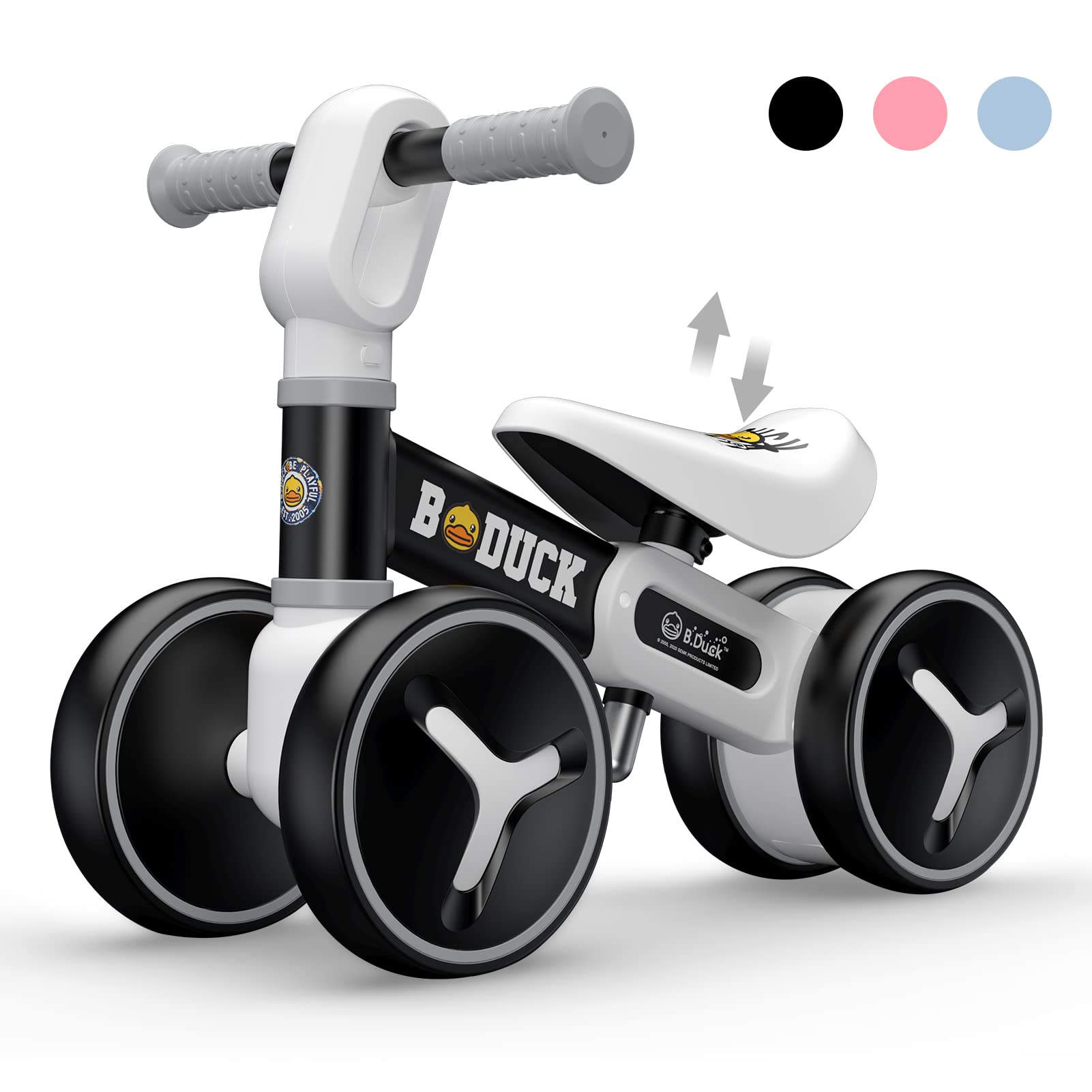 WATWEI Baby Balance Bike for Toddlers 1.5-4 Years Old - Adjustable Seat No-Pedal Training Bike with 4 Silent Wheels | First Bike Gift for Boys & Girls | Perfect for Birthday, Christmas & Outdoor Learning