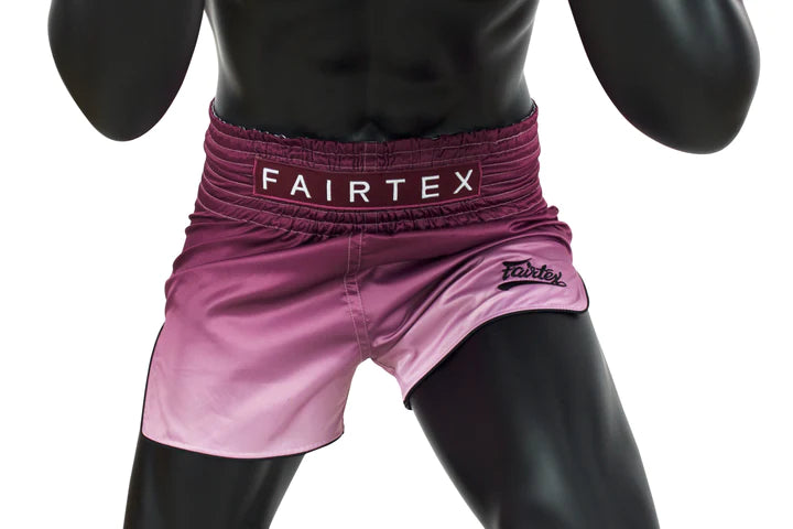 Fairtex Maroon Fade Muay Thai Shorts - Premium Boxing Shorts for Men & Women - Comfortable Training & Competition Gear for MMA, Kickboxing & Martial Arts