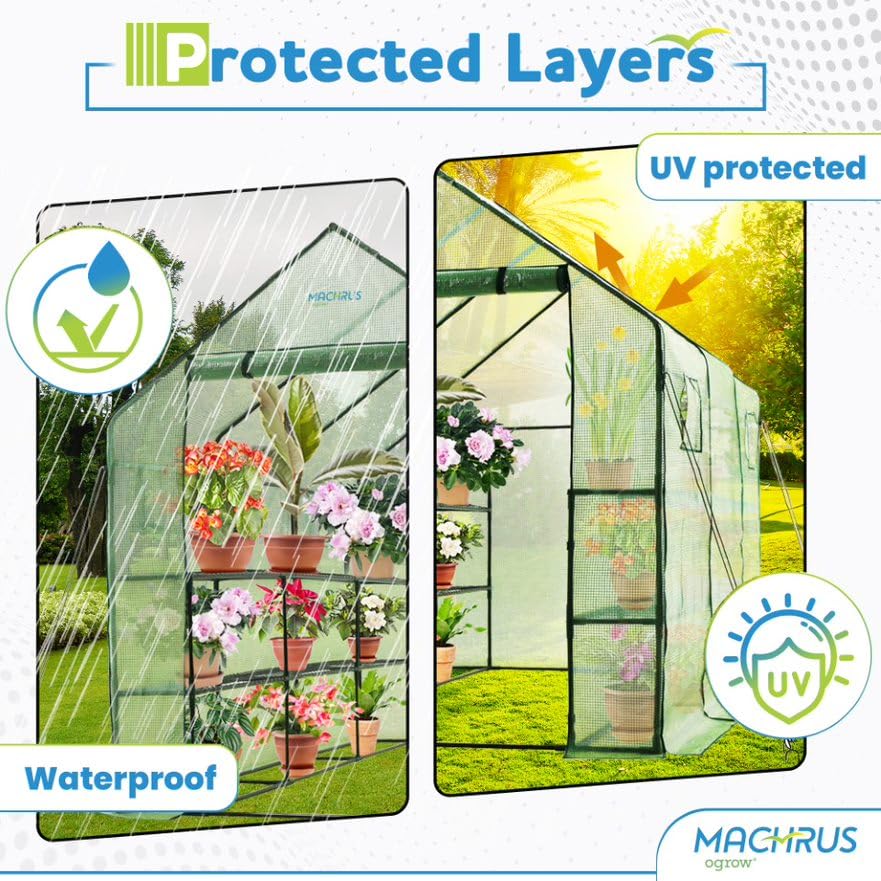Machrus Ogrow Greenhouse Kit - Multiple Sizes for Outdoor Gardening | Small, Mini & Standard Greenhouses for Plants, Vegetables & Flowers | Perfect for Backyard, Patio & Balcony Gardening