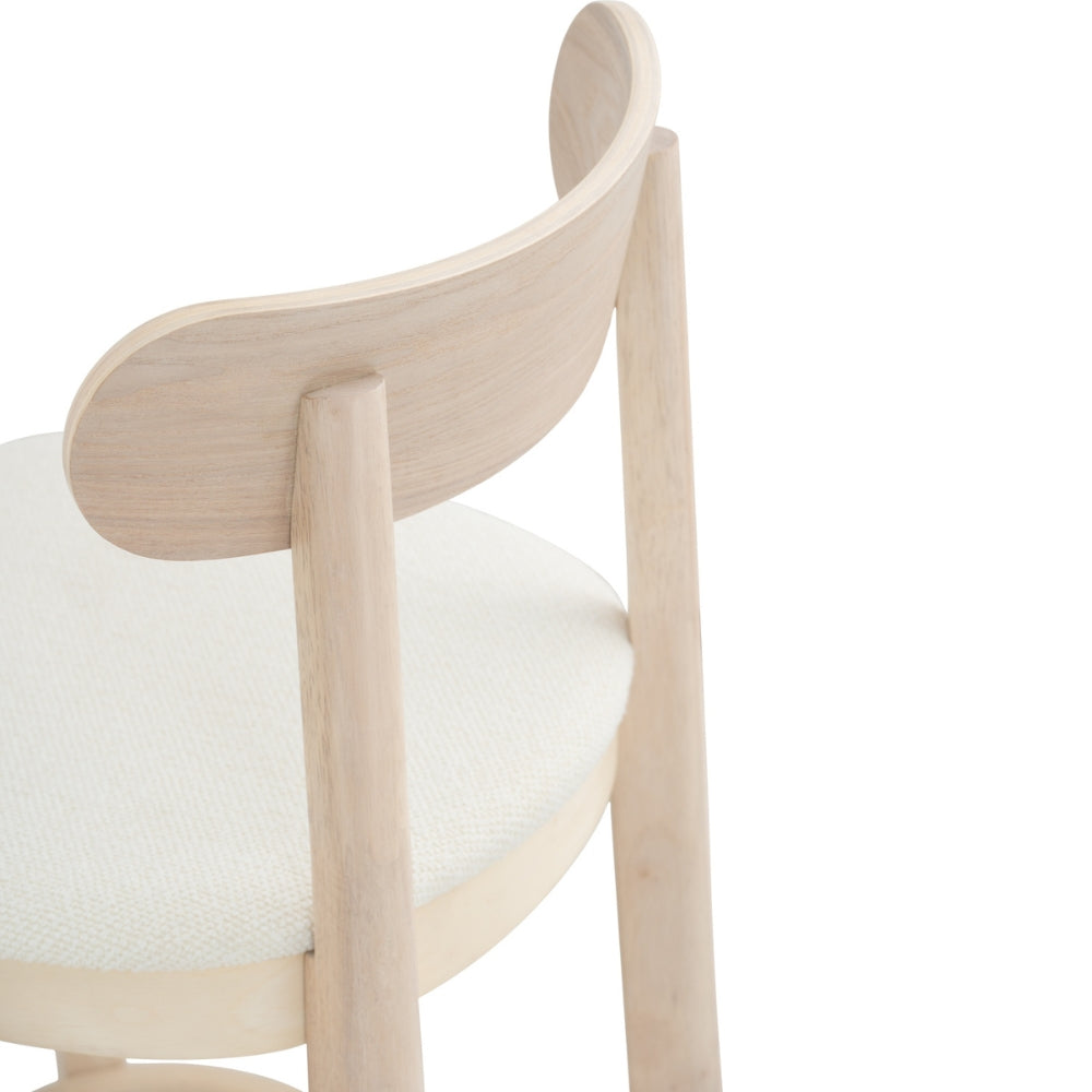 Premium LOWEN Bar Stool - Cream White Modern Kitchen Counter Stool for Home, Bar & Restaurant Use