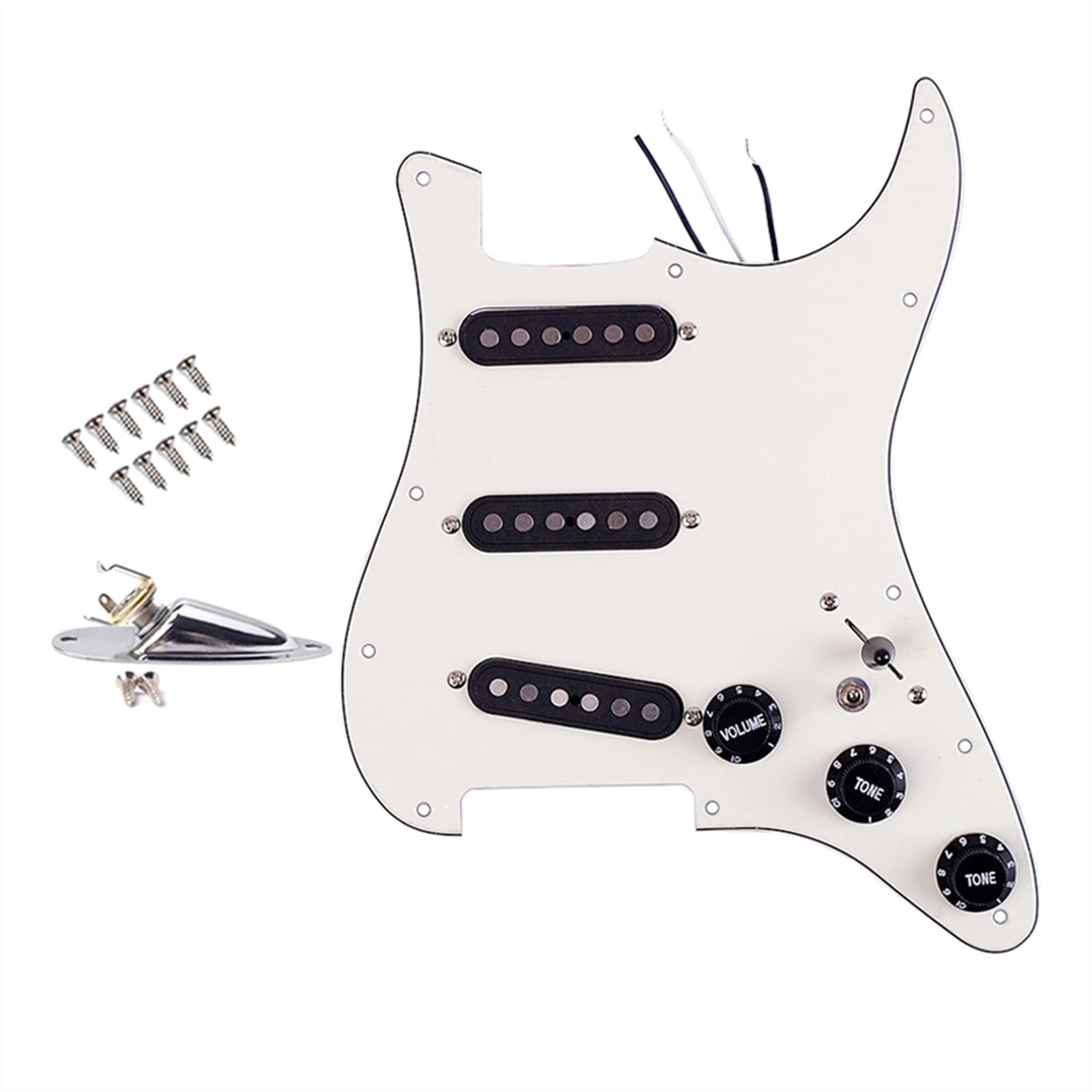 Single Coil Electric Guitar Pickguard with Prewired SSS Pickups - 11 Hole Loaded Pickguard Set for Stratocaster Style Guitars | Perfect for Upgrades, Repairs & DIY Guitar Projects