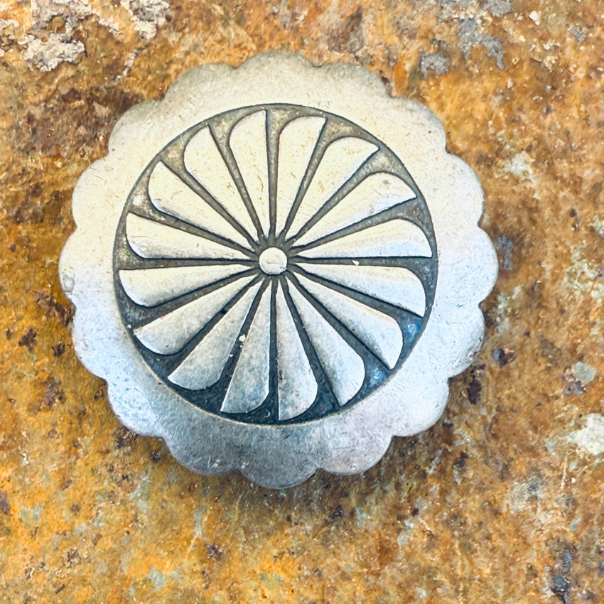 Vintage Navajo Sterling Silver Concho Button Cover - Handcrafted Native American Jewelry for Western Wear & Boho Fashion