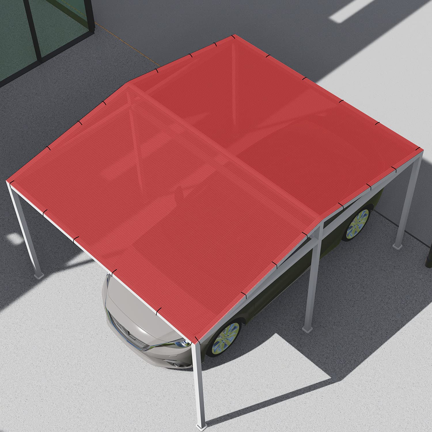 E&K Sunrise 20' x 45' Red Sun Shade Fabric - 95% UV Blocking Mesh Netting for Outdoor Use | Perfect for Backyard, Garden, Greenhouse, Barn & Plant Protection | Customizable Size for Patio, Pool Cover & Sun Protection Solutions