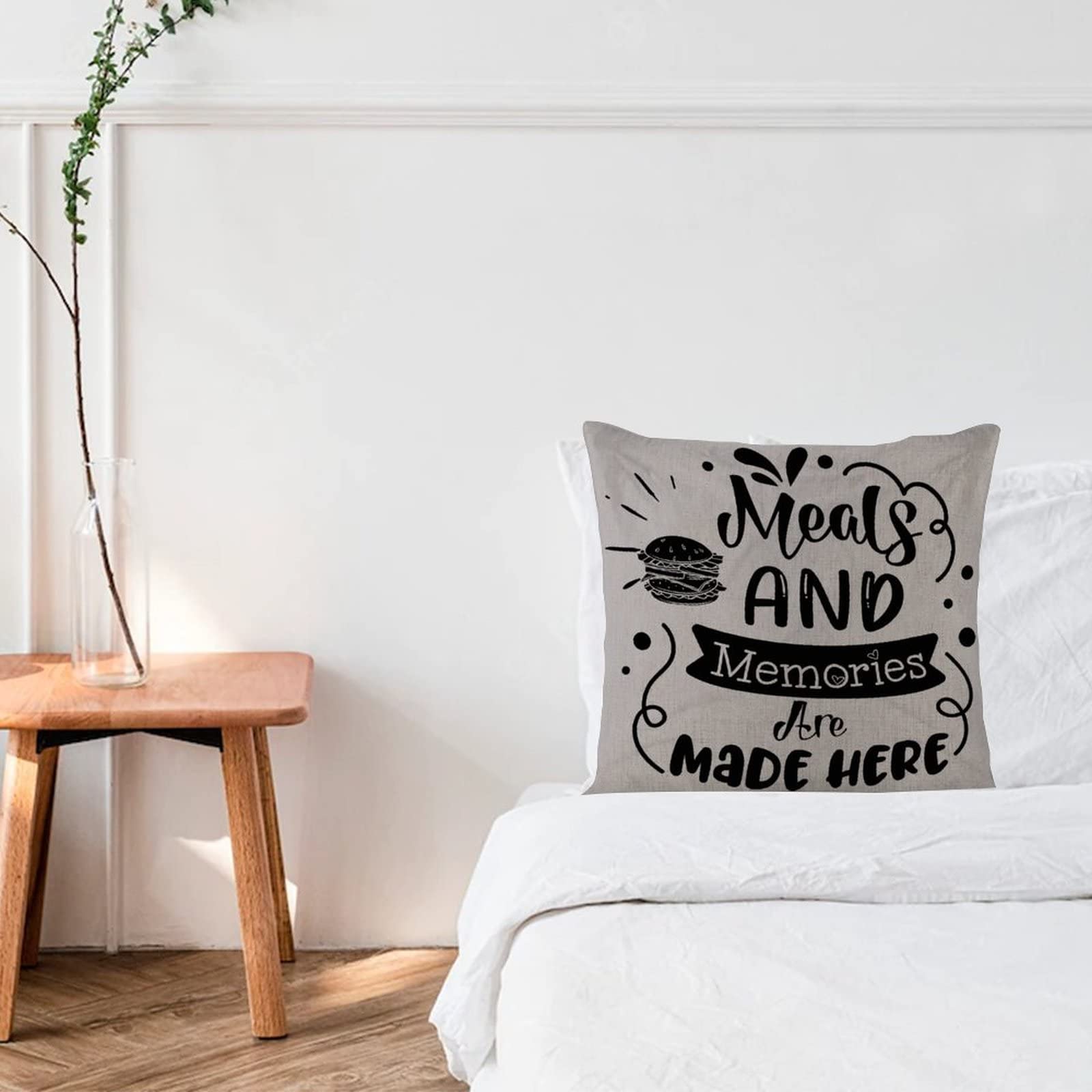 18x18 Inch Cotton Linen Pillow Covers for Sofa & Outdoor Decor