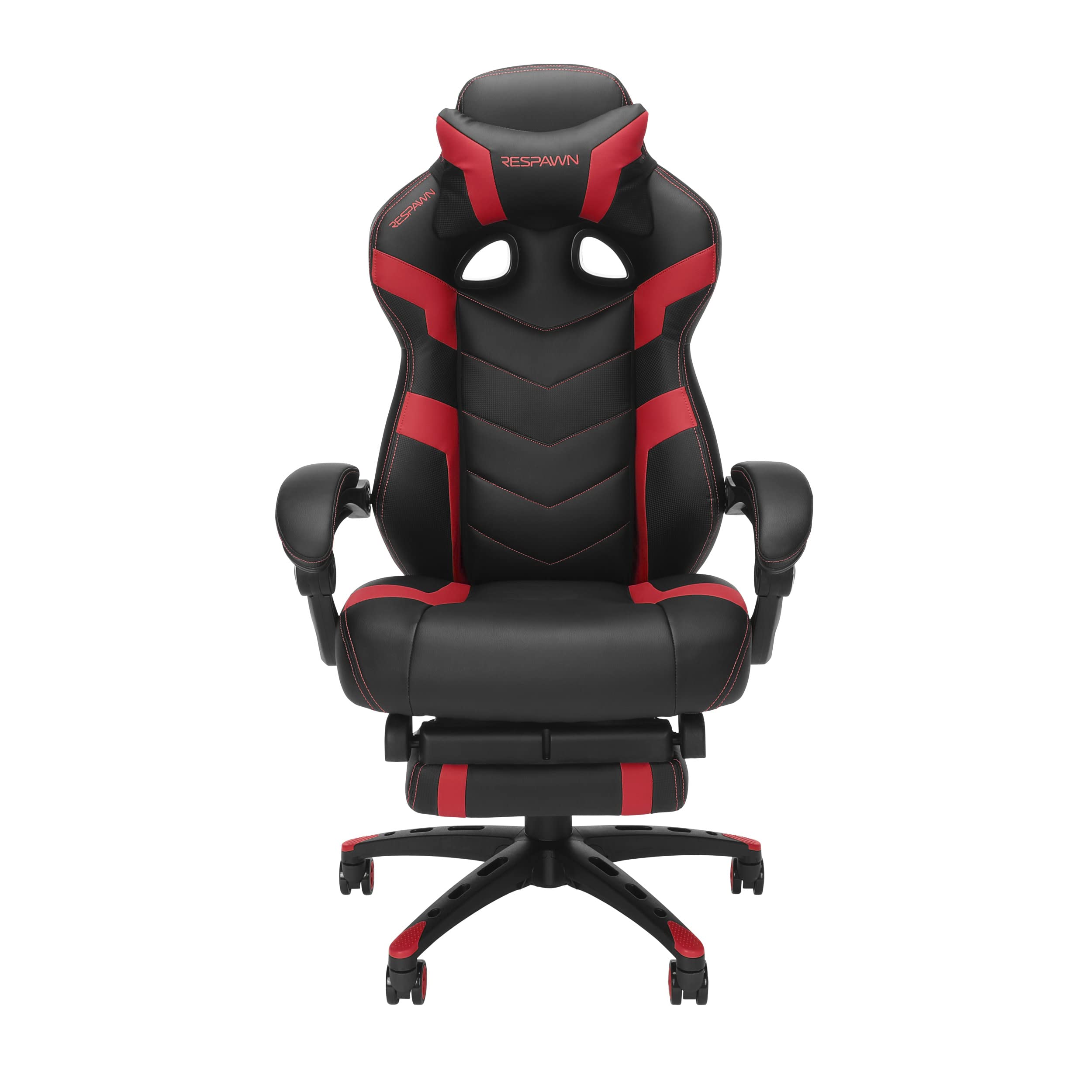 RESPAWN 110 Pro Ergonomic Gaming Chair with Adjustable Footrest & Headrest - Reclining Computer Desk Chair for Adults - Perfect for PC Gaming, Office Work & Home Entertainment (Red)