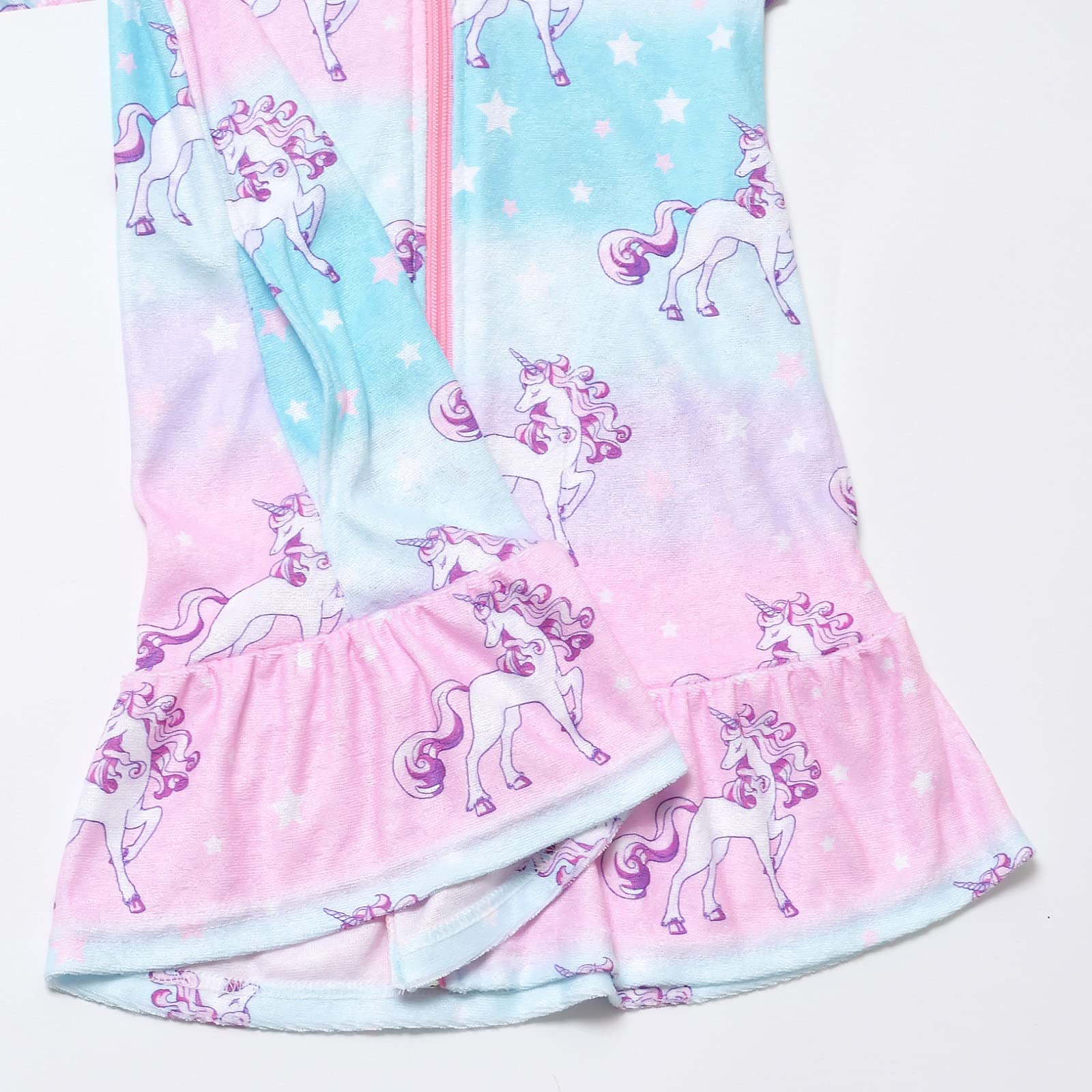 Perfashion Girls Terry Swim Cover Up - Hooded Zip-Up Beachwear for Kids | Perfect for Pool, Beach & Summer Outings