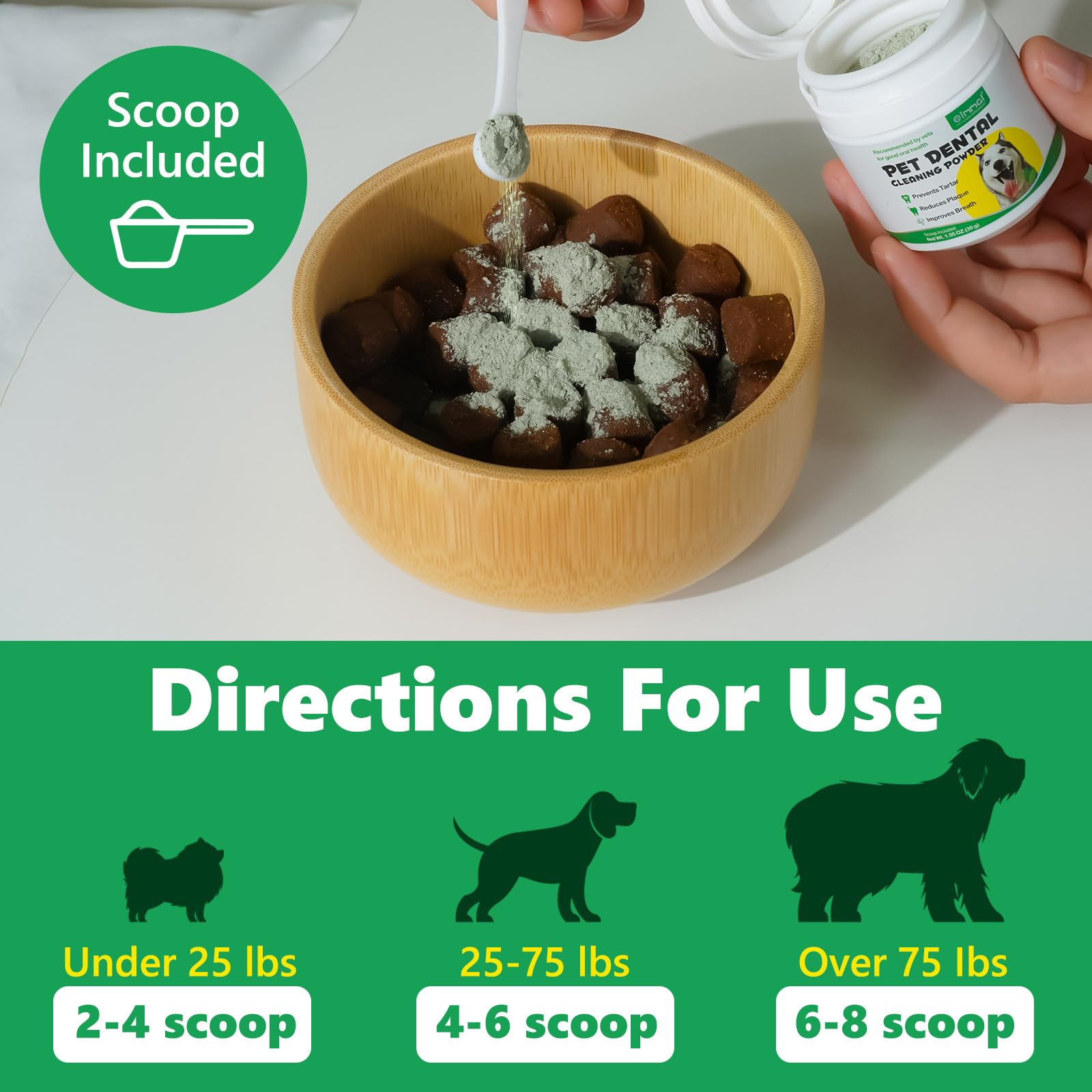 Natural Dog Dental Cleaning Powder with Probiotics - Freshens Breath & Cleans Teeth for Small, Medium & Large Dogs (30g) | Perfect for Daily Oral Care & Preventing Bad Breath at Home