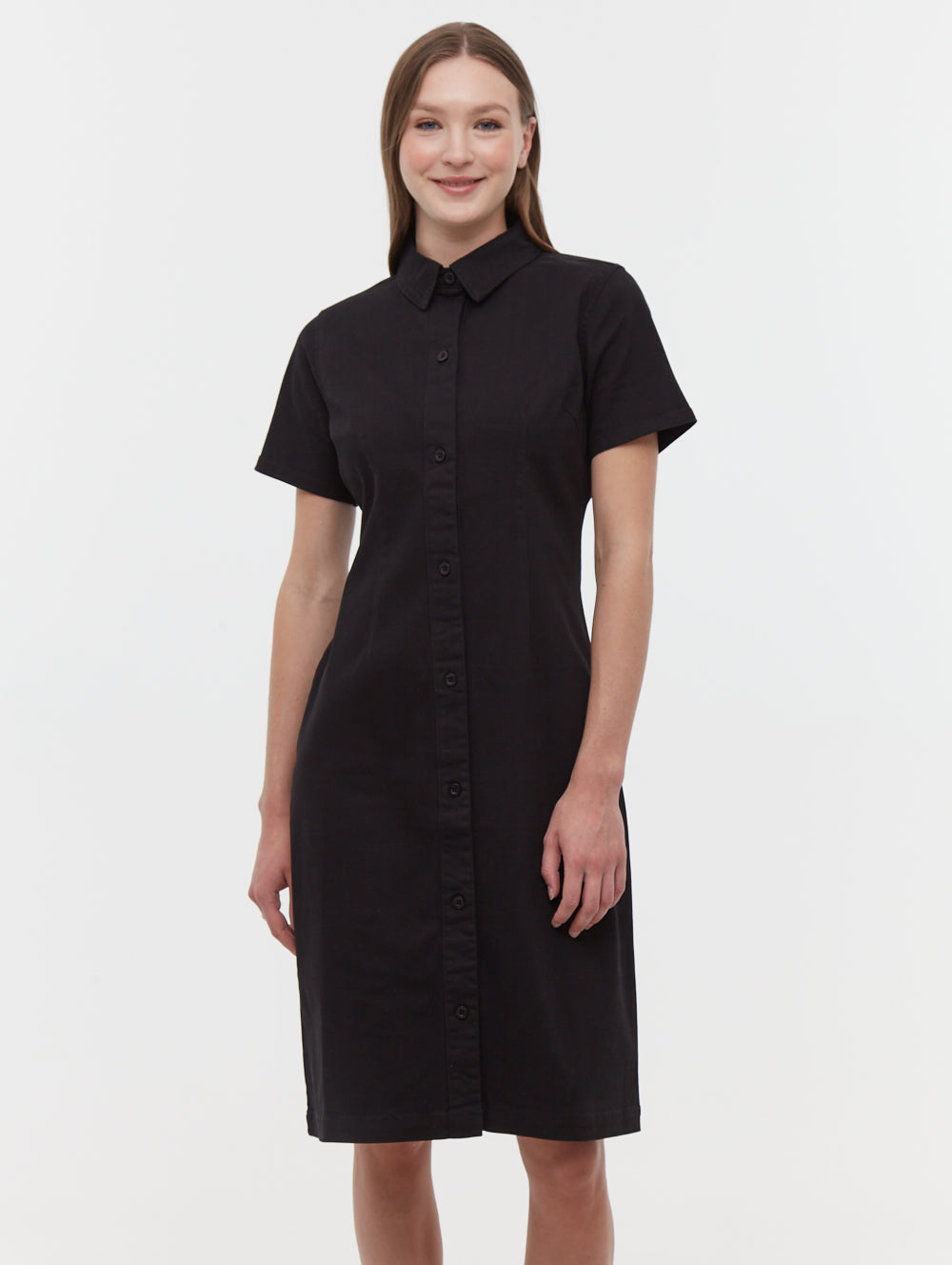 Deana Women's Short Sleeve Shirt Dress - Casual Summer Flowy Tunic Dress with Pockets | Perfect for Beach, Office & Everyday Wear