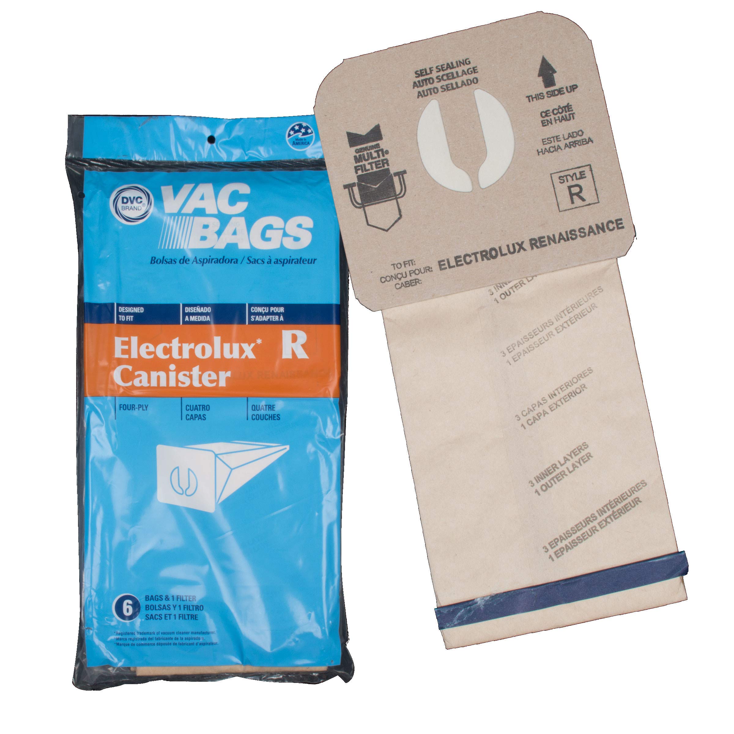 Electrolux Renaissance Vacuum Bags DVC Brand (6 Pack) - Compatible with Electrolux Vacuum Cleaners - Perfect for Home Cleaning & Pet Hair Removal