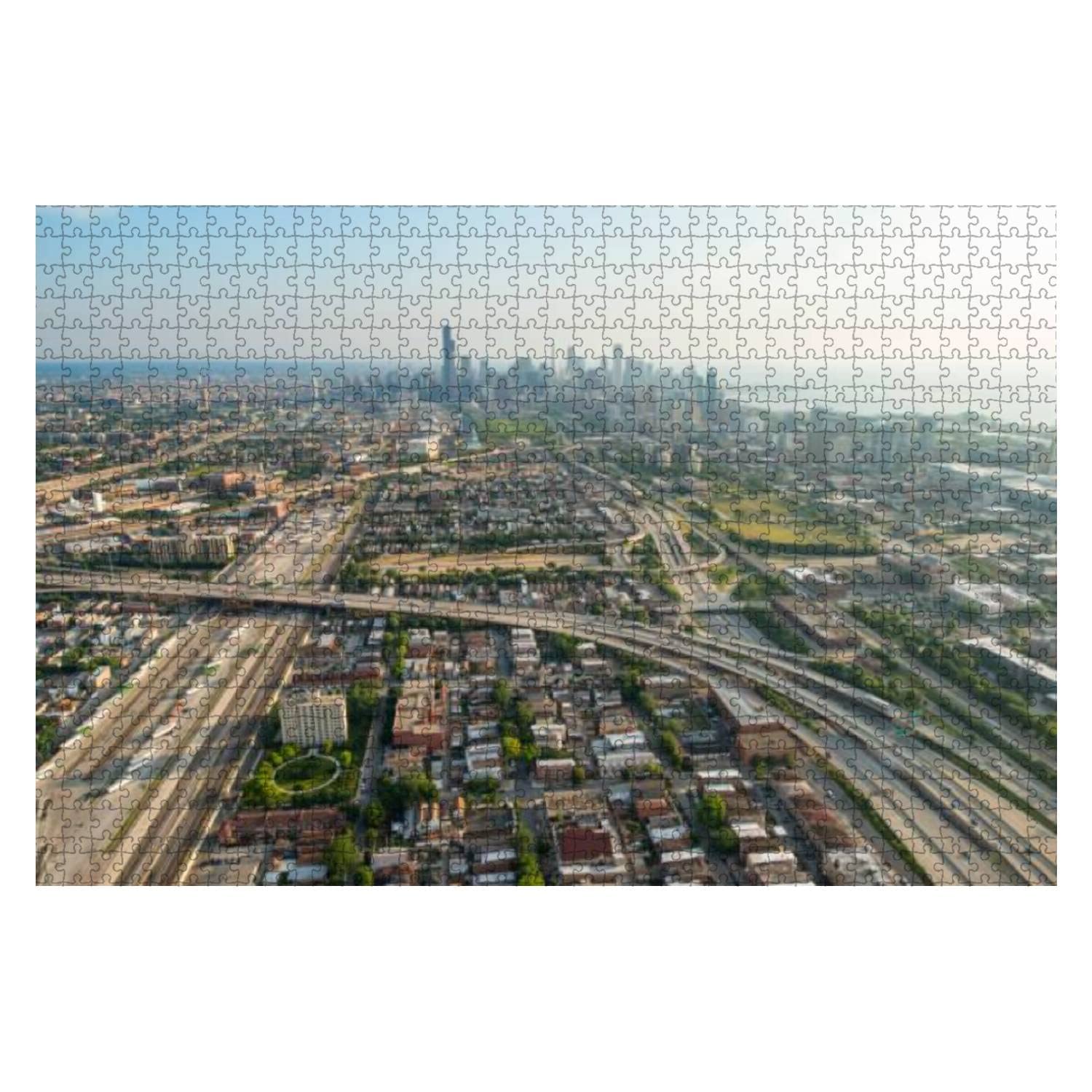 1000-Piece Wooden Jigsaw Puzzle - Chicago Downtown Skyline Cityscape Scenic Puzzle for Adults & Kids, Educational Toy & Stress Relief Game | Perfect for Family Bonding, Classroom Learning & Relaxation