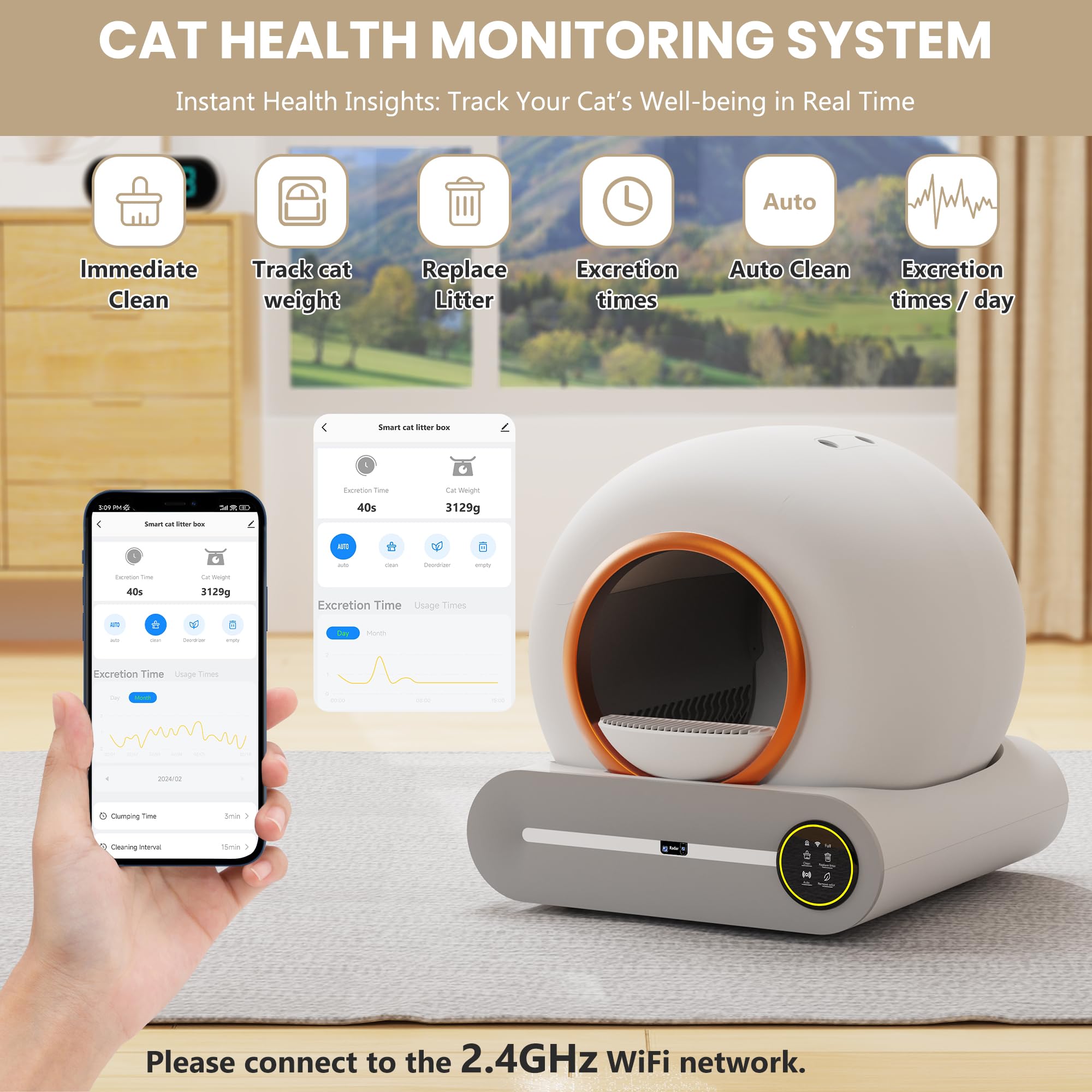 Self Cleaning Litter Box PRO - Automatic Cat Litter Box with APP Control, Odor Removal & Double Layer Trapping Mat for Multiple Cats | Perfect for Smart Homes & Busy Pet Owners
