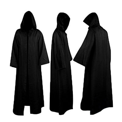Halloween Costume Black Robe for Adults - Witch Vampire Gothic Cosplay Outfit | Perfect for Halloween Parties, Cosplay Events & Themed Gatherings