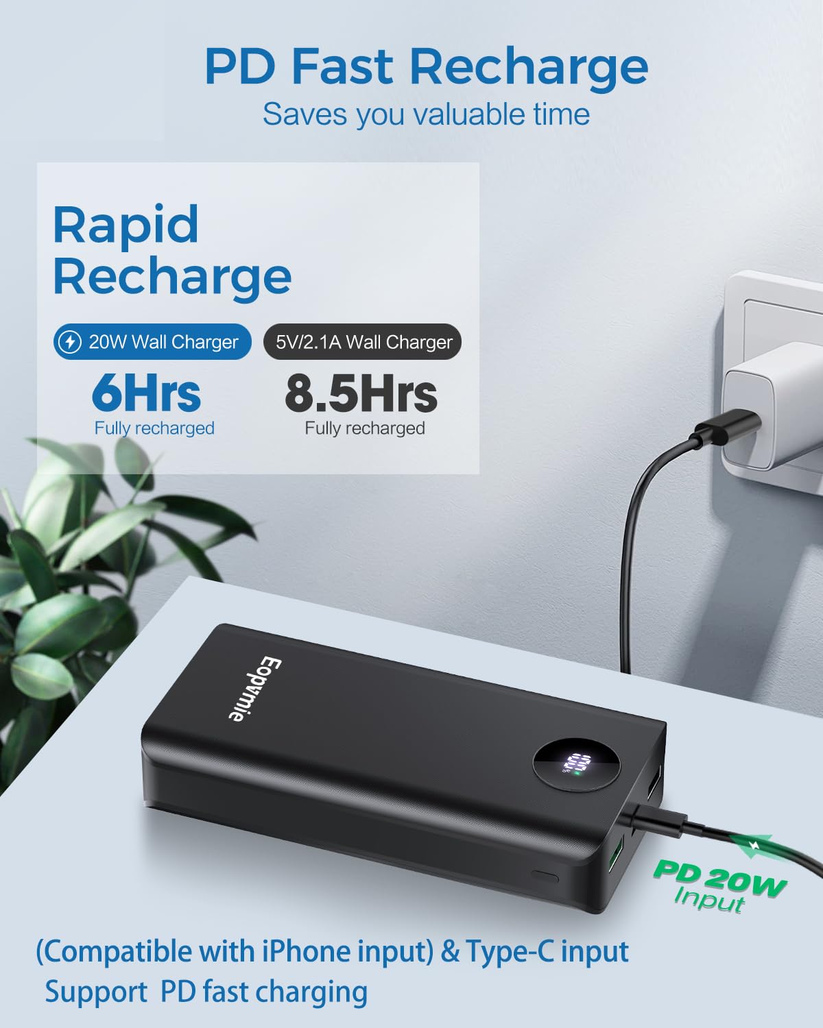 26800mAh Portable Charger PD 20W Fast Charging Power Bank with USB-C | High Capacity External Battery Pack for iPhone 15/14/13, Samsung Galaxy S23/S22, iPad, Tablets | Perfect for Travel, Camping & Emergency Power Backup
