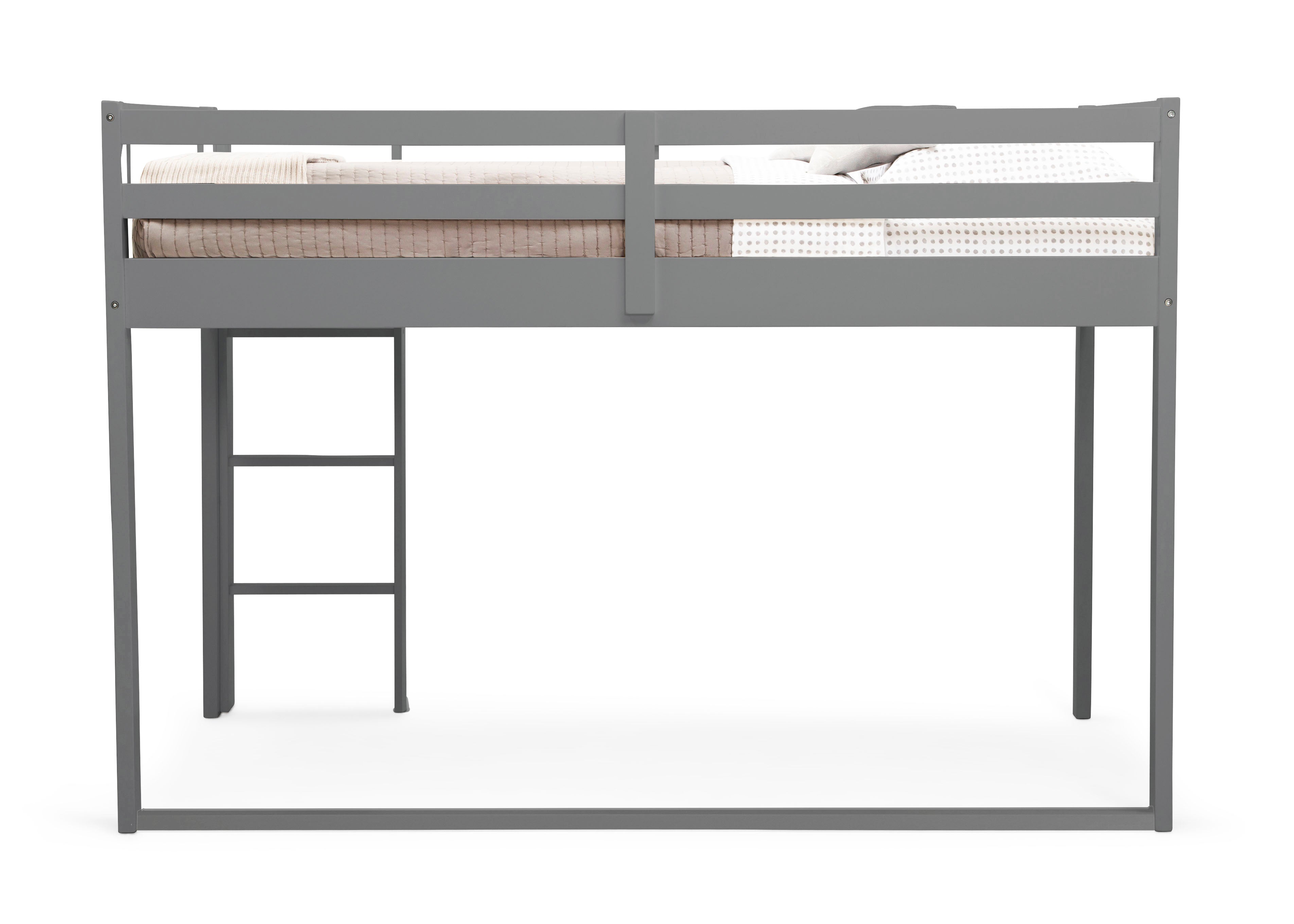 Twin Loft Bed with Guardrail & Ladder - Space-Saving Bunk Bed for Kids & Teens - Perfect for Small Bedrooms, Dorms & Guest Rooms