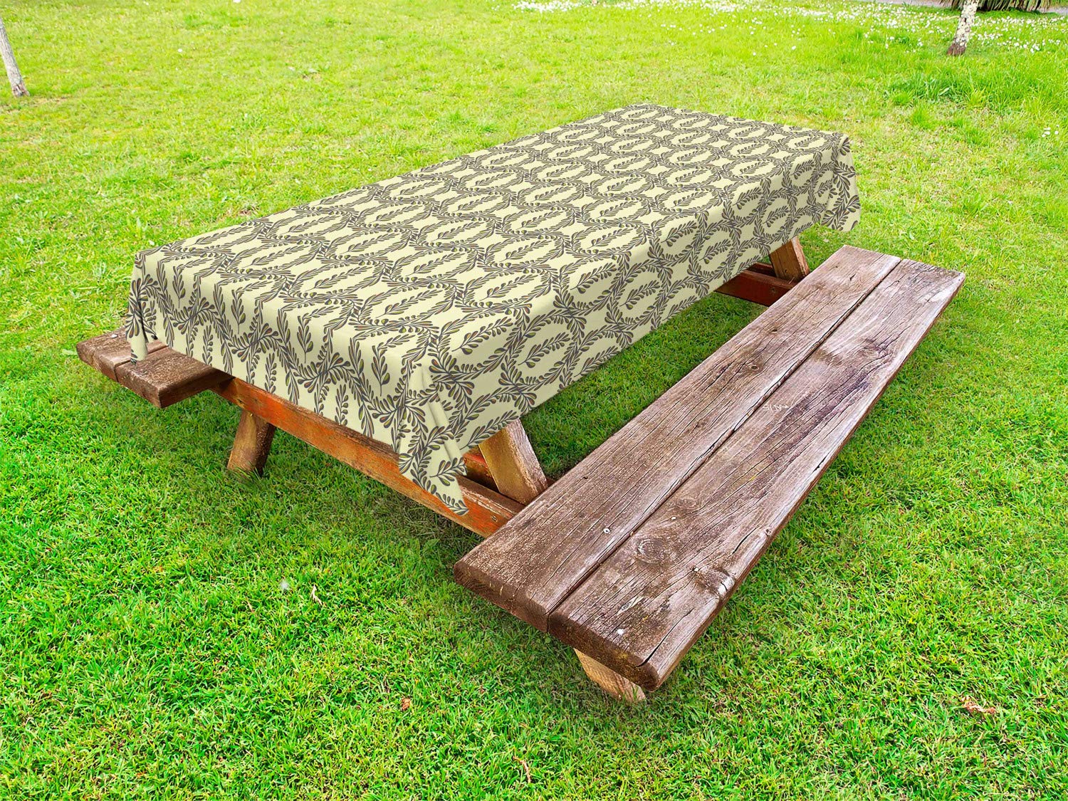 Ambesonne Laurel Wreath Outdoor Tablecloth - 58