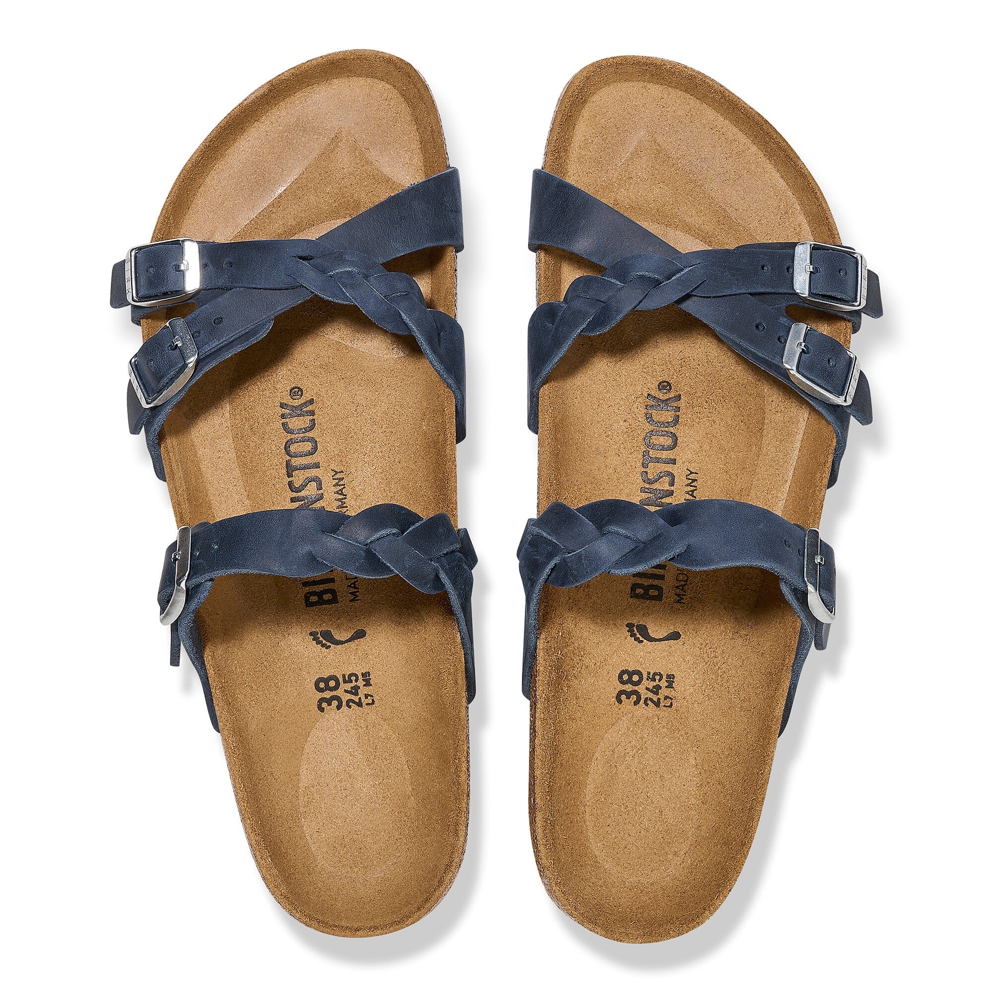 BIRKENSTOCK Franca Braided Leather Sandals for Women - Comfortable Oil Leather Slides with Arch Support | Perfect for Beach, Vacation & Summer Outfits