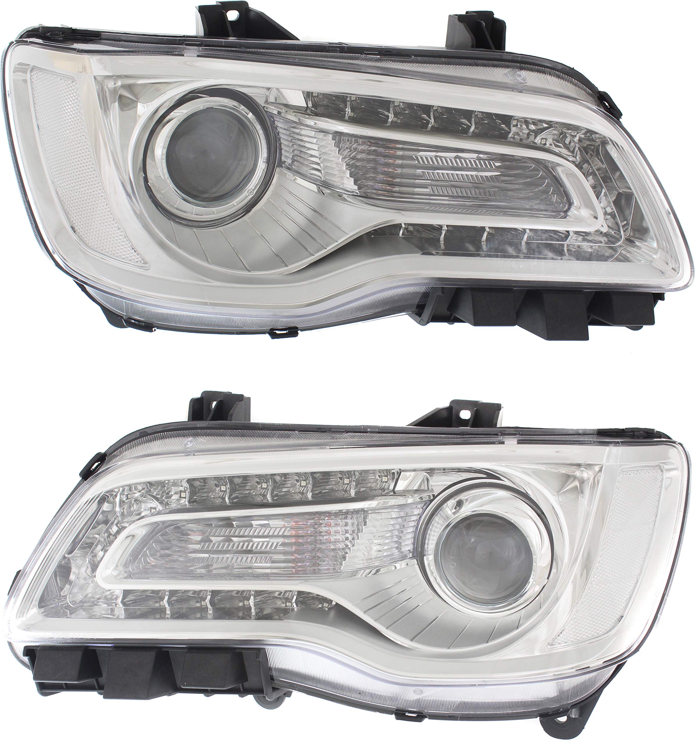 Go-Parts - Halogen Headlight Assembly Replacement for Chrysler 300 (2015-2017) - CAPA-Certified Left (Driver) & Right (Passenger) Side - Perfect for Night Driving & Enhanced Visibility