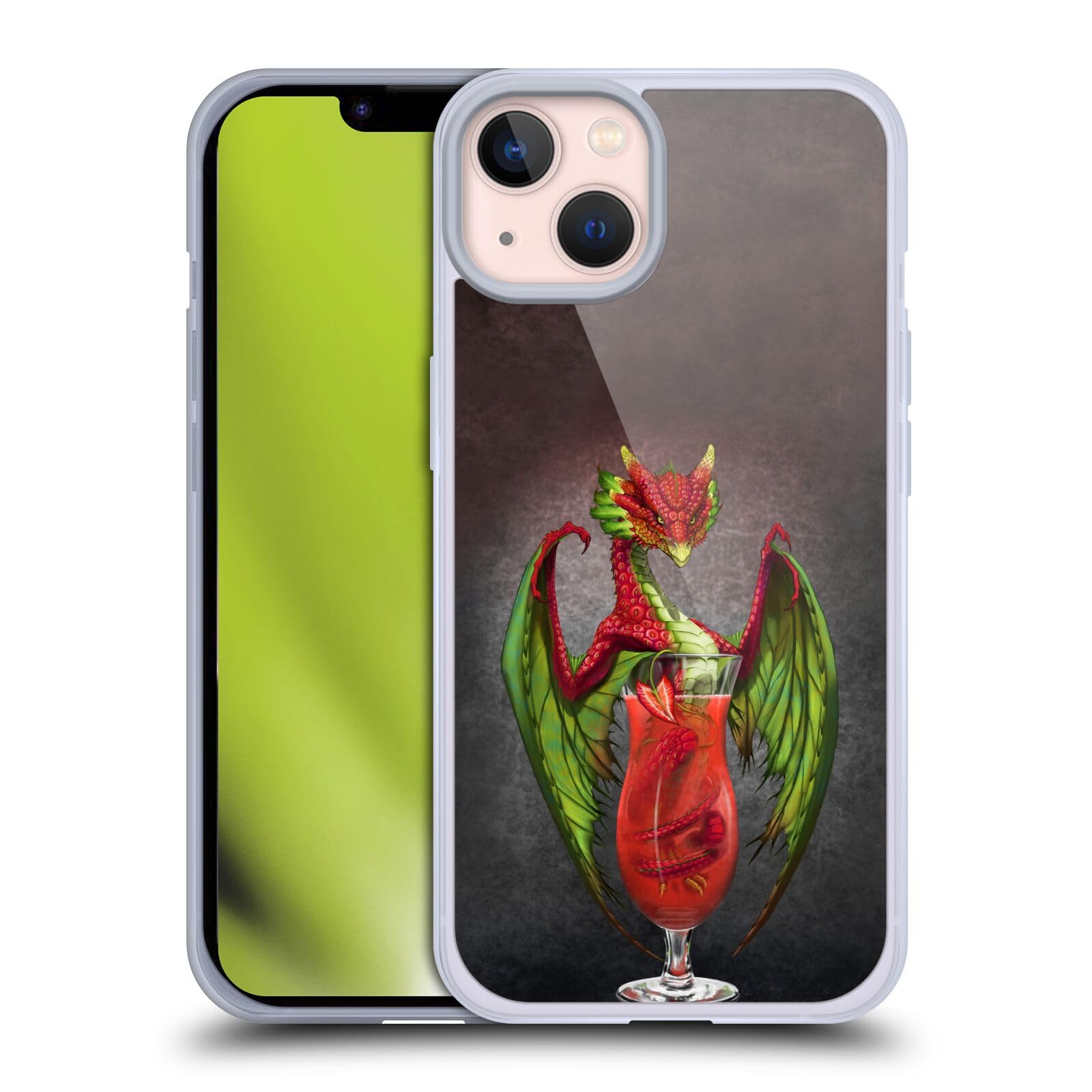 Official Stanley Morrison Strawberry Daquiri Dragons Soft Gel Case for Apple iPhone 13 - Cute Protective Phone Cover for Women, Girls, Teens - Perfect for Everyday Use, School, Work & Travel