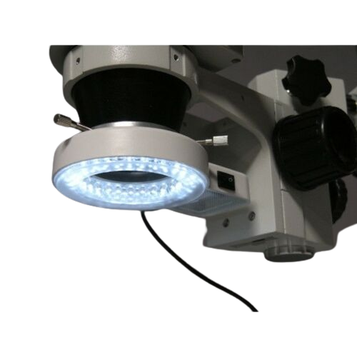 Amscope SM 3TZ 54S Trinocular Zoom Stereo Microscope 3.5X-90X Magnification with 54 LED Ring Light & Boom Stand - Ideal for Jewelry Making, Electronics Repair, and Scientific Research