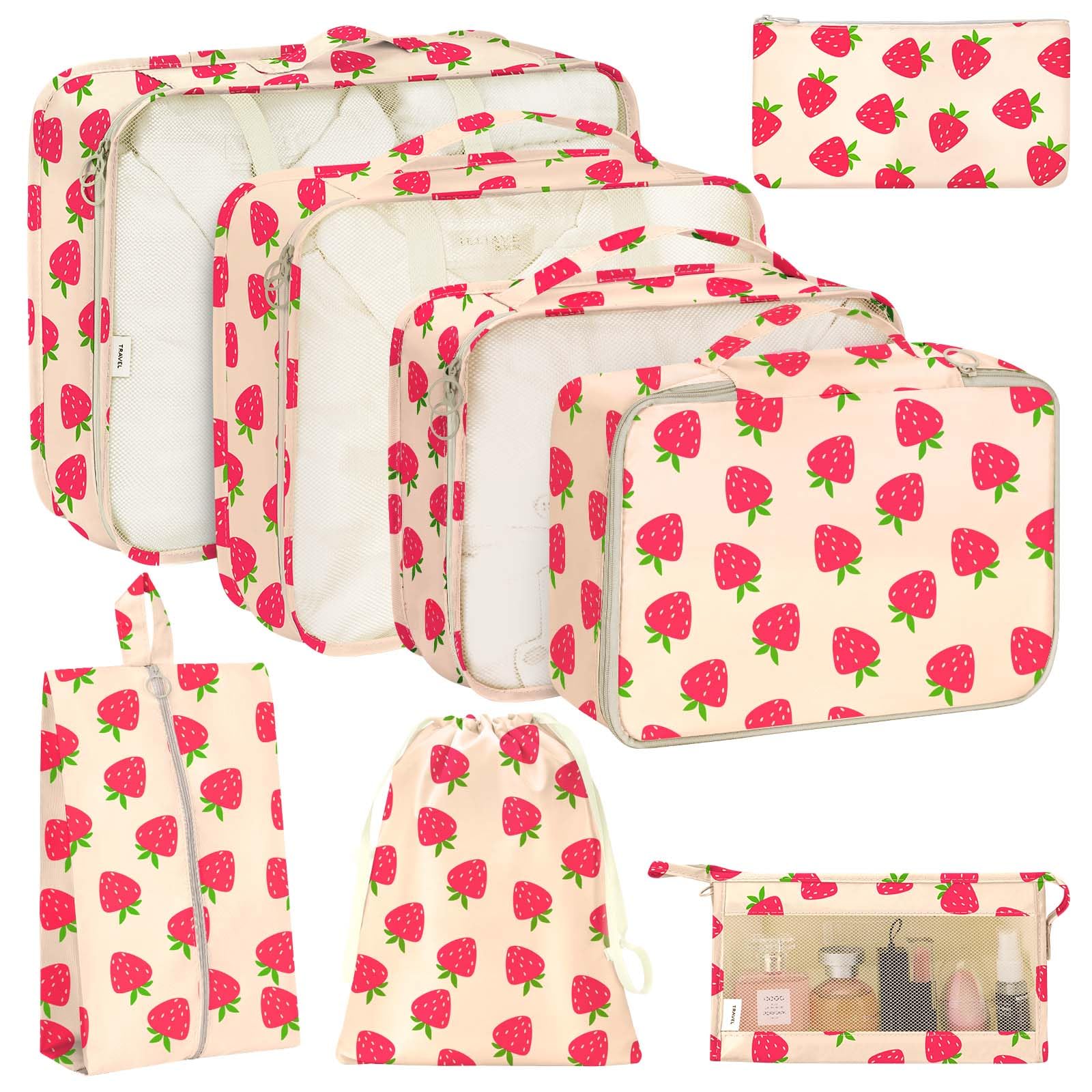 KPX 8-Piece Travel Packing Cubes Set - Lightweight Luggage Organizers with Large Toiletries Bag for Clothes, Shoes & Cosmetics | Perfect for Vacation, Business Trips & Weekend Getaways