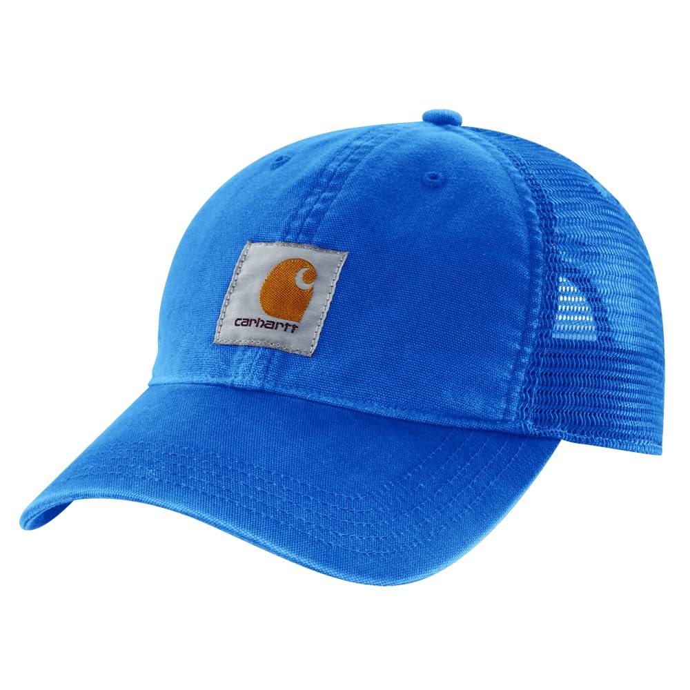 Carhartt Men's Canvas Mesh-Back Baseball Cap - Breathable & Durable Work Hat for Outdoor, Construction, and Casual Wear