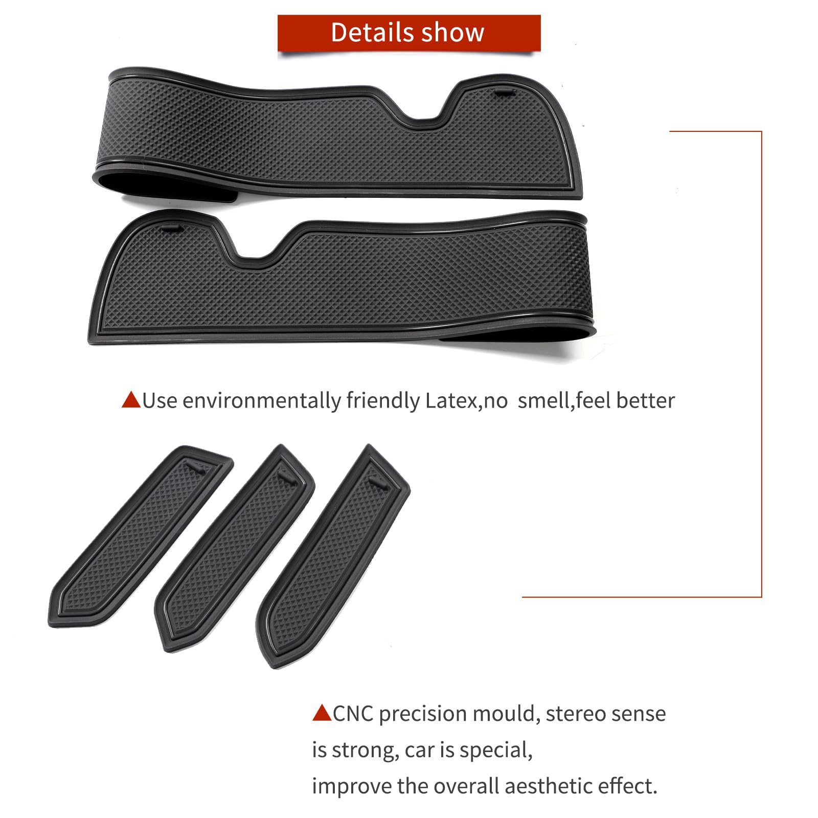 SMABEE Custom Fit Cup Holder Inserts & Interior Accessories for Buick Envista 2024 2025 - Premium Black Center Console Liners, Door Slot Mats & Pocket Protectors | Perfect for Car Organization & Spill Protection