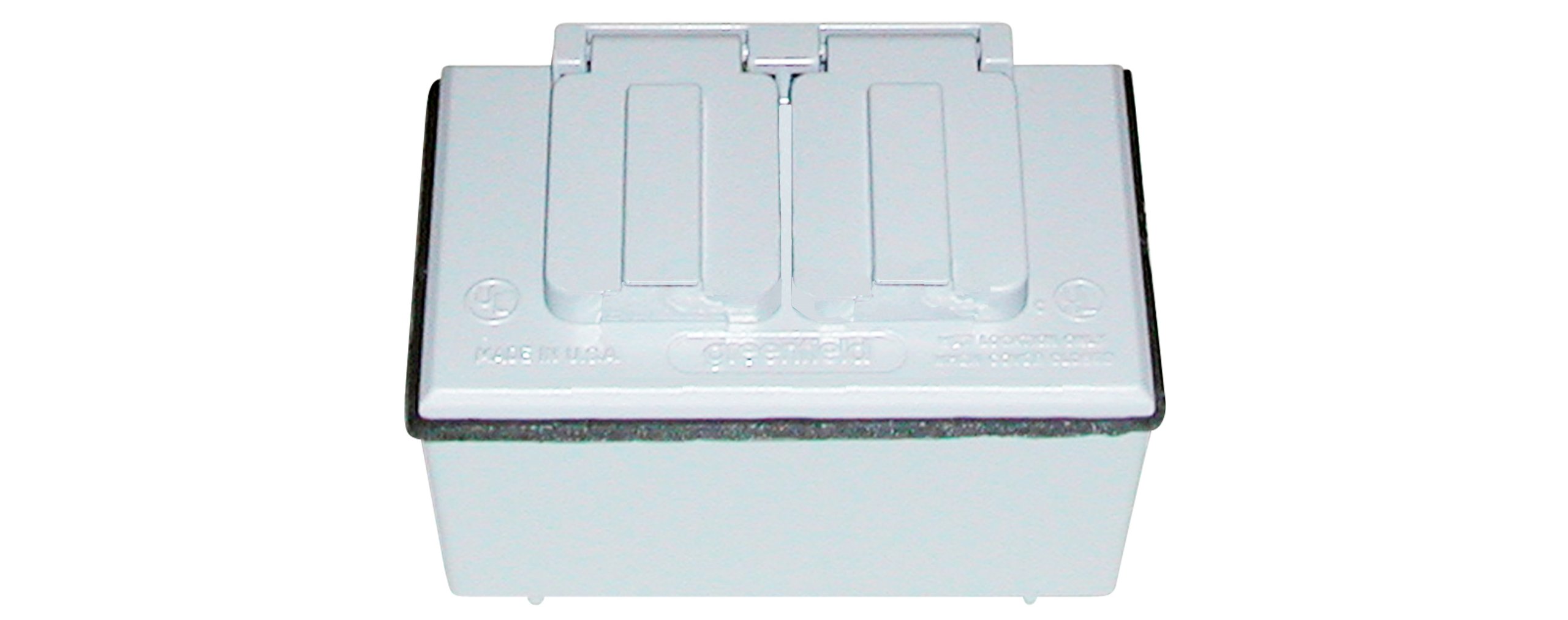 Weatherproof Electrical Outlet Box Cover Kit - White, Made in USA - Outdoor/Indoor Use for Patio, Garage & Wet Locations