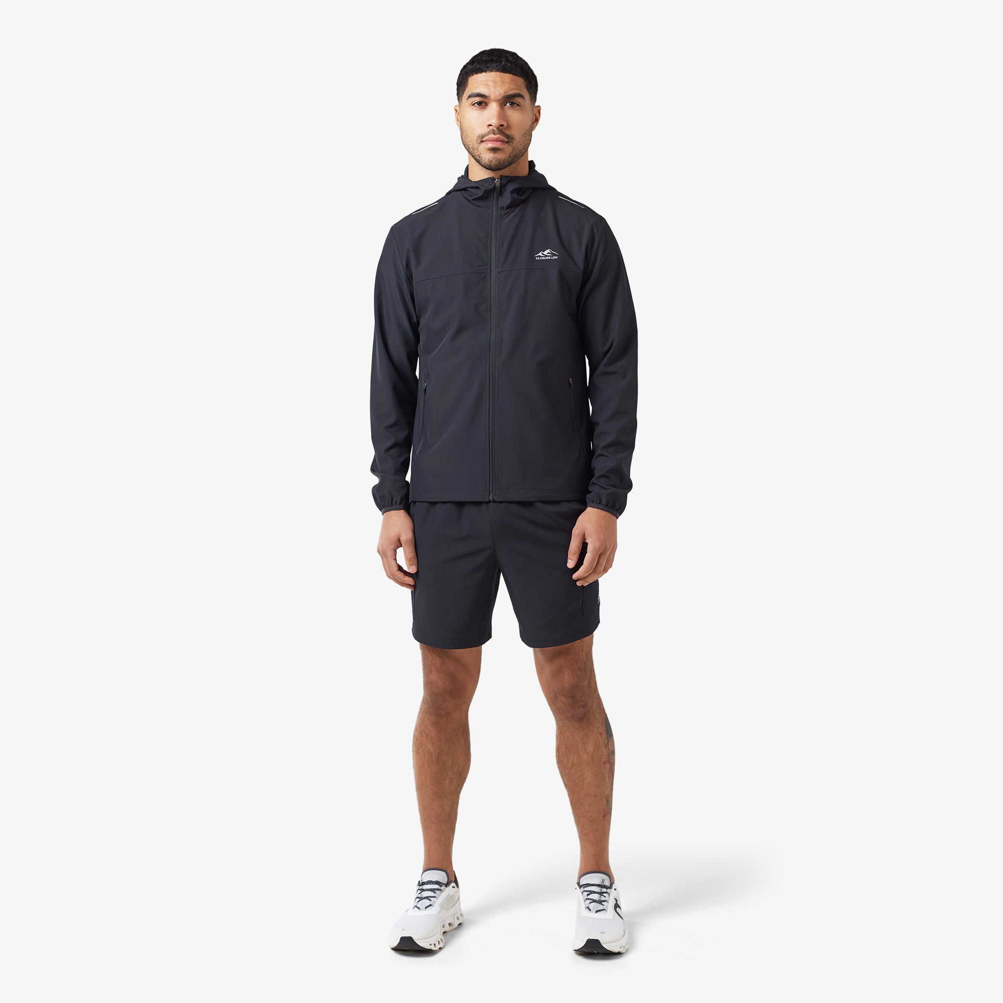 Tech Windbreaker Twinset for Men & Women | Lightweight Waterproof Jacket for Running, Hiking & Outdoor Activities | Black