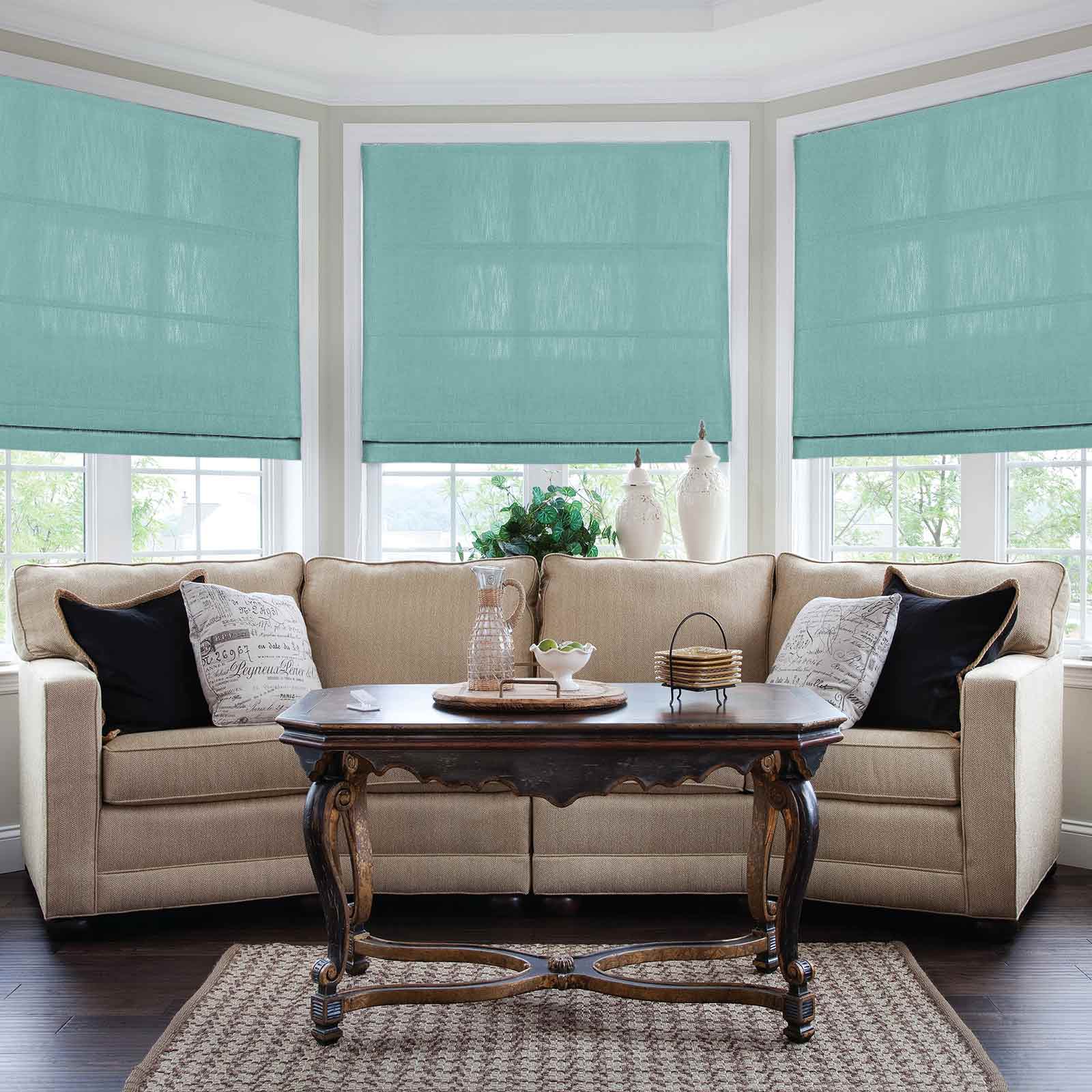 Isabella Cord Lift Cotton Roman Shade - Blackout Window Treatment for Living Room, Bedroom & Nursery - Easy Pull Cord Operation for Smooth Adjustments