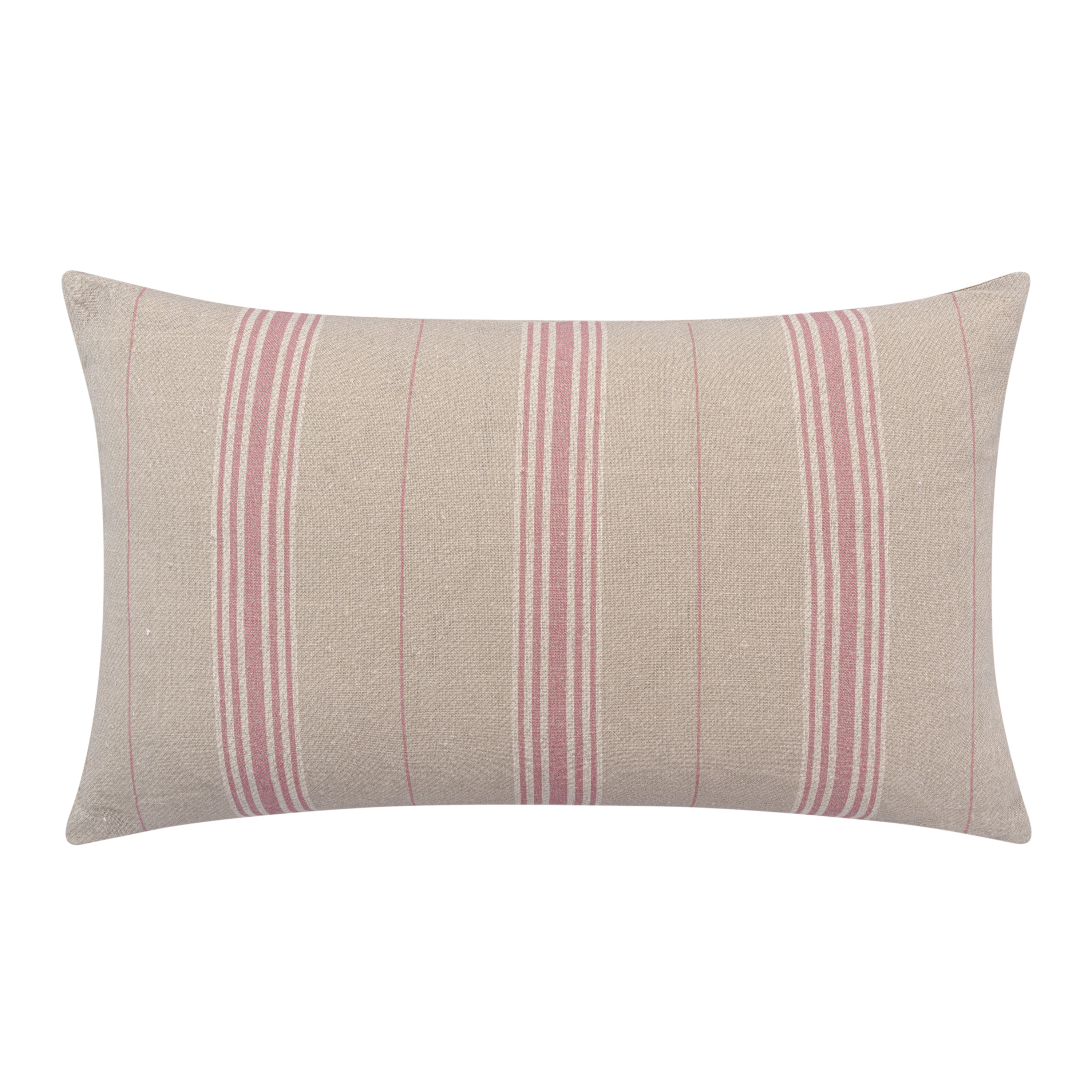 Vallon Stripe Rose Linen Cushion Cover 55x32cm - Soft Decorative Throw Pillow for Sofa, Bed & Home Decor