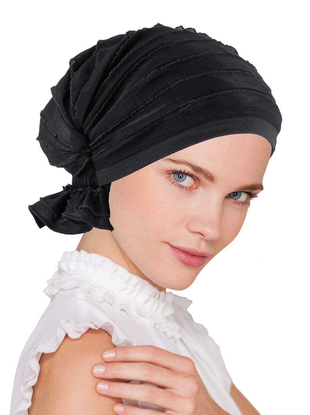 Ruffle Fabric Chemo Cap for Women - Soft Abbey Cancer Hat for Comfort & Style | Perfect for Chemotherapy, Hospital Visits & Everyday Wear
