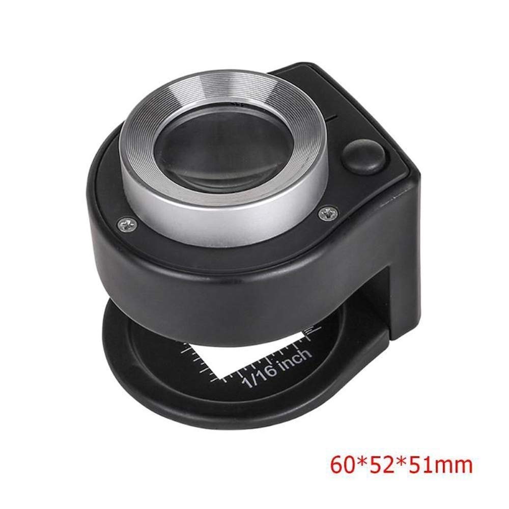 30X Magnifying Glass with LED Light - Full Metal Folding Magnifier Lens for Jewelry, Coins, Stamps & Reading | Portable Loupe for Thread Counting, Fabric Inspection & Hobbyists
