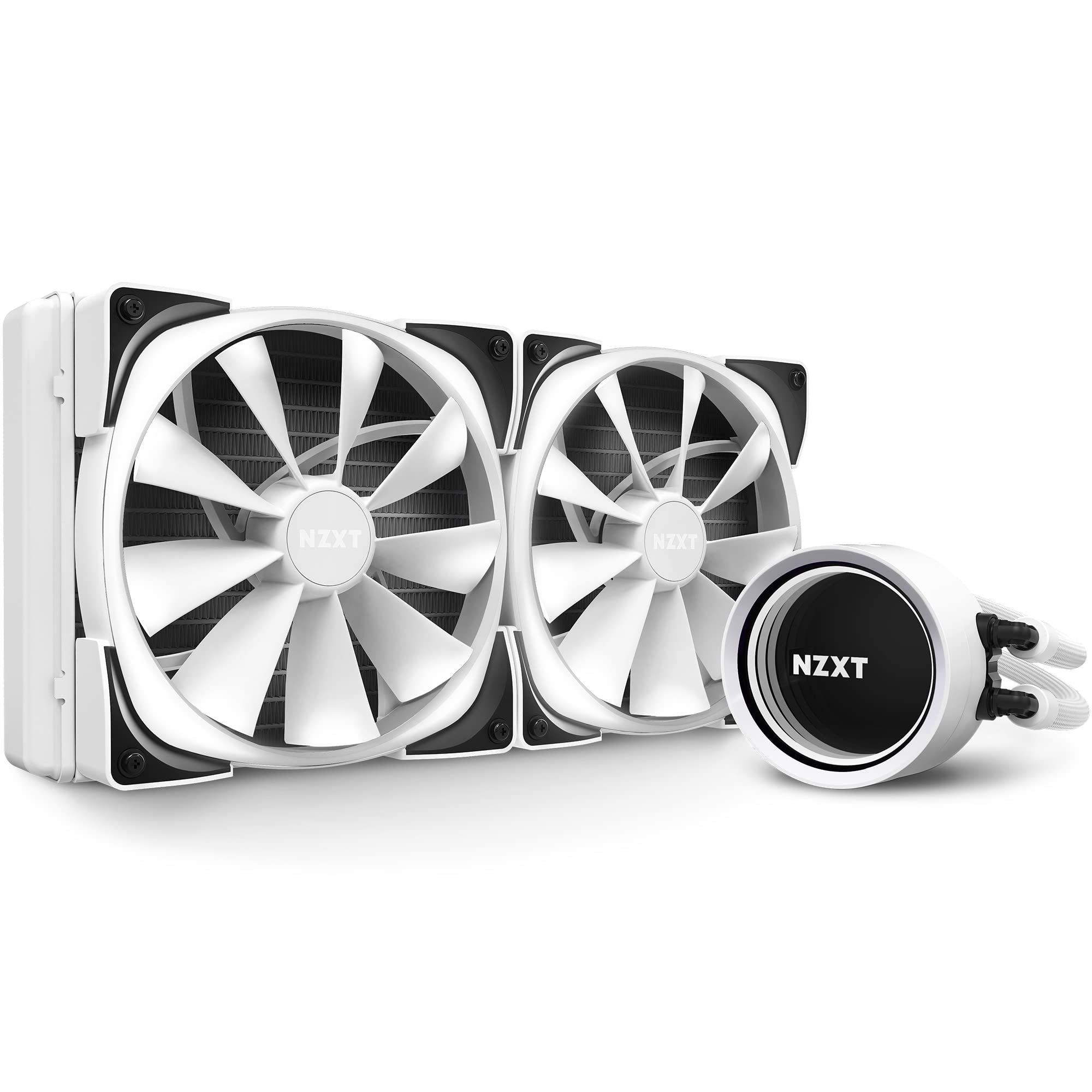 NZXT Kraken X63 RGB 280mm AIO Liquid CPU Cooler - Infinity Mirror Design with RGB Lighting - Includes 2 Aer RGB V2 140mm Fans - White - Perfect for Gaming PCs and High-Performance Workstations