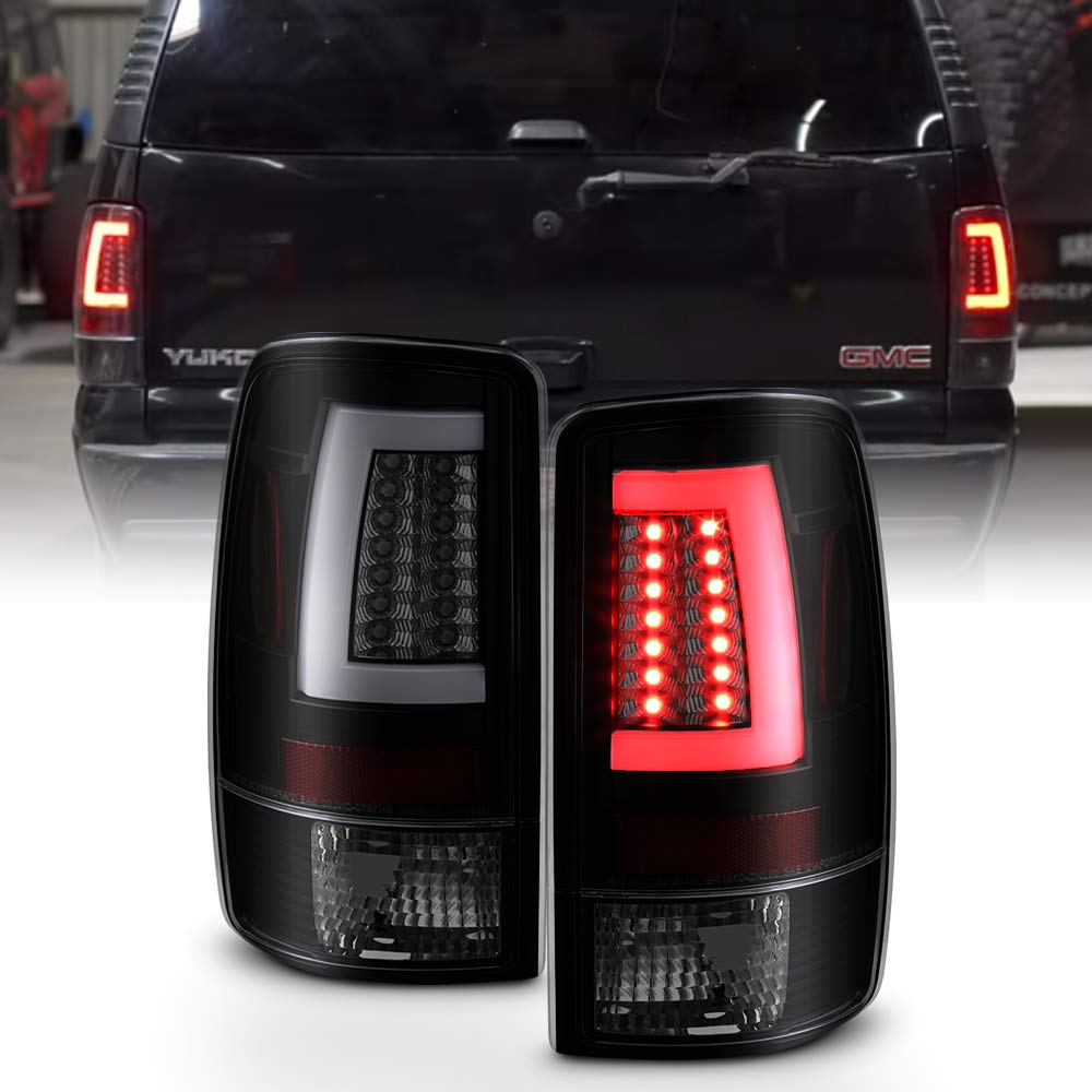 ACANII Smoked LED Tube Tail Lights Brake Lamps for 2000-2006 Chevy Suburban 1500/2500 Tahoe & GMC Yukon - Left & Right Pair - Enhanced Visibility & Style for Night Driving & Off-Road Adventures