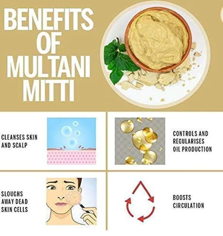 Groovs Organic Multani Mitti (Fuller's Earth) Clay Powder - 1000g (1kg) Natural Calcium Bentonite Clay for Face Mask & Hair Care | Deep Cleansing, Oil Control, Skin Brightening | DIY Beauty Treatments & Spa Days