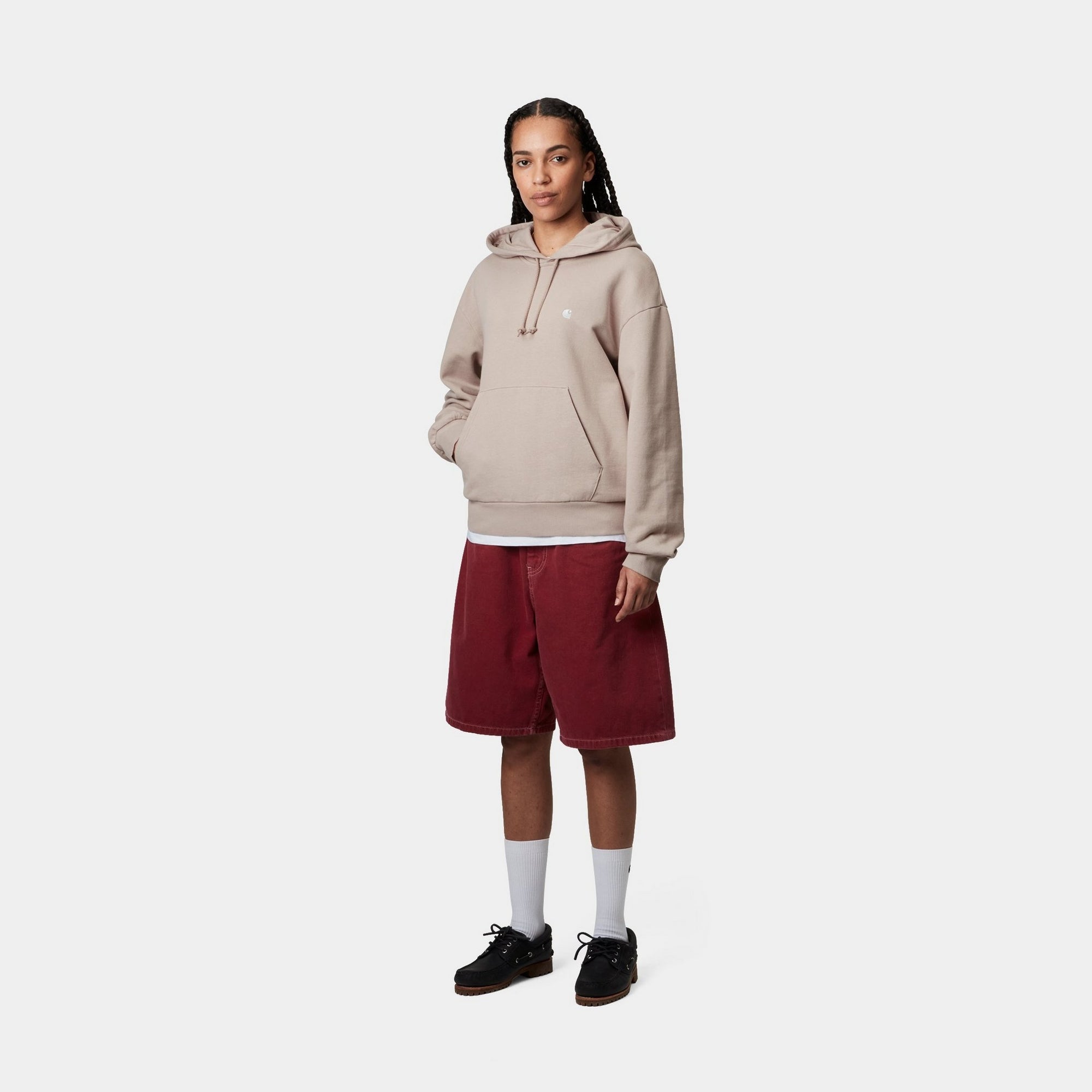 Casey Hooded Sweatshirt for Women - Soft Cotton Pullover in Dusky Beige | Perfect for Casual Wear, Lounge & Outdoor Activities