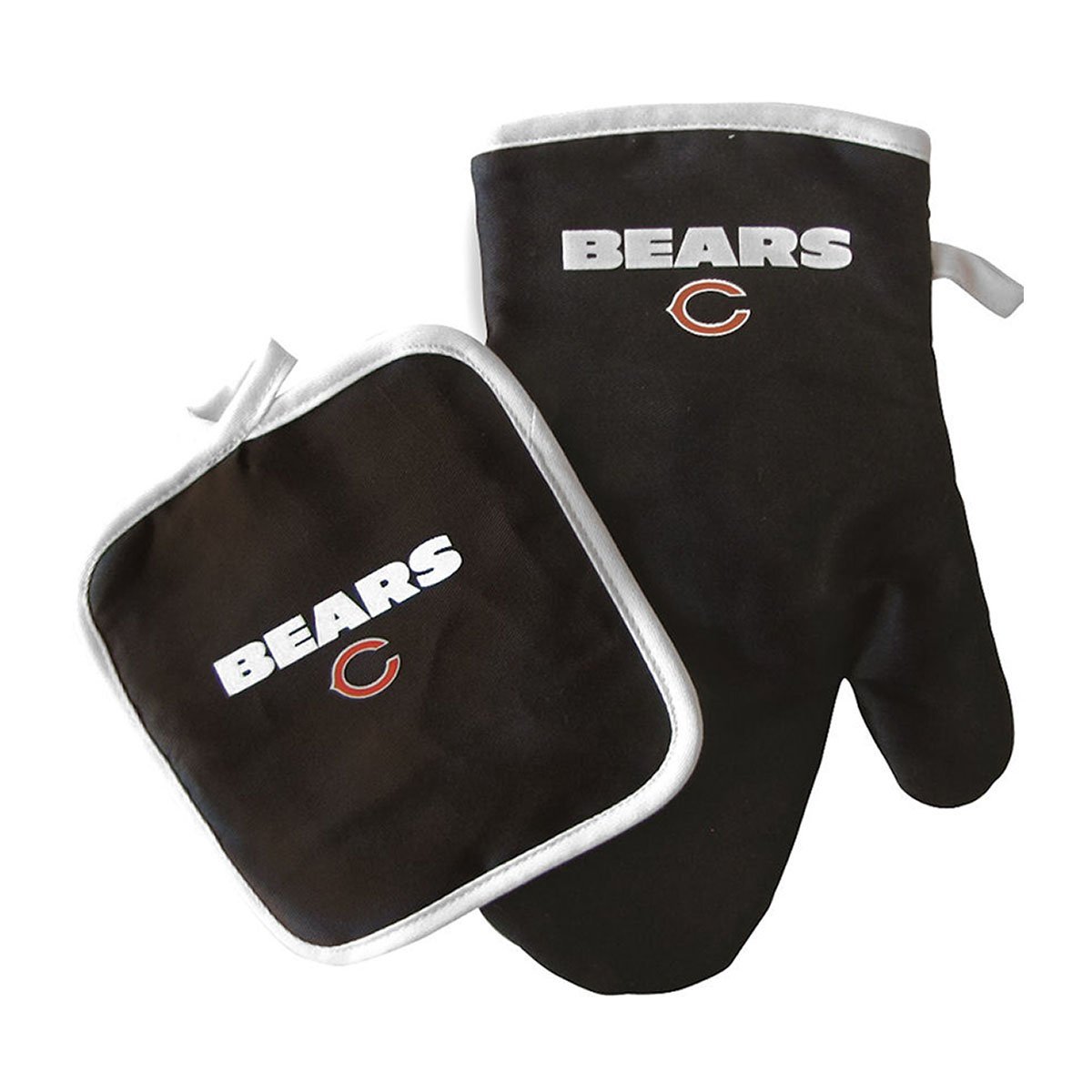 Chicago Bears NFL Oven Mitt and Pot Holder Set - Black - Officially Licensed Kitchen Accessories for Football Fans - Perfect for Game Day Cooking & Tailgating