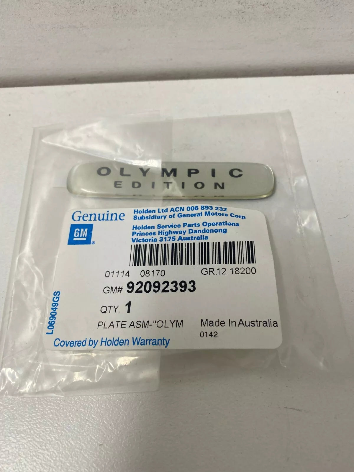 Holden Genuine VT Commodore OLYMPIC Edition Sydney 2000 Olympic Badge Set - Limited Edition Collectible for Car Enthusiasts & Memorabilia Display