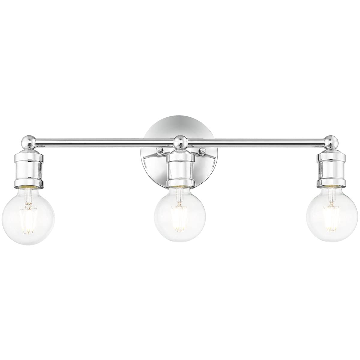 Livex Lighting 16713-05 3-Light Polished Chrome Bathroom Vanity Light Fixture - Perfect for Modern Bathroom Decor & Makeup Lighting