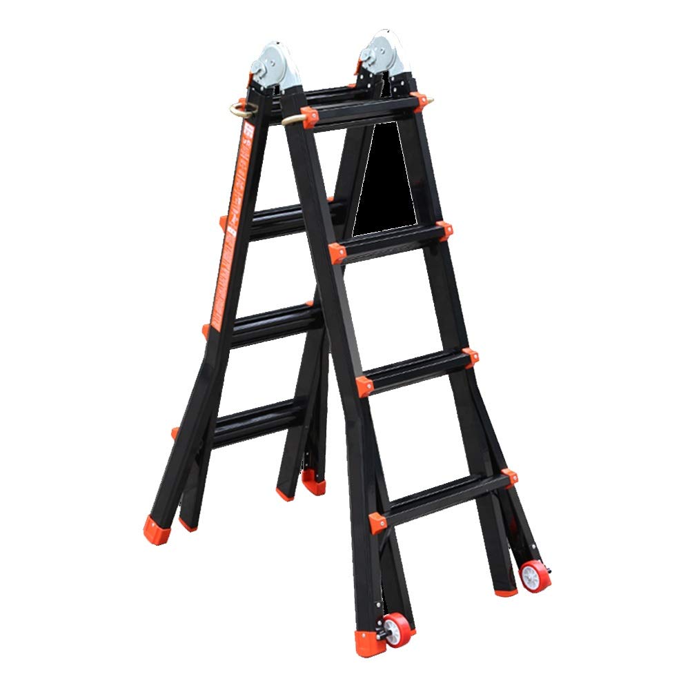Zhirong Professional Adjustable Ladder - Multi-Position Step Ladder & Extension Ladder with Standoff | Easy Extension & Retraction | Ideal for Home Repairs, Construction Work & Roof Access