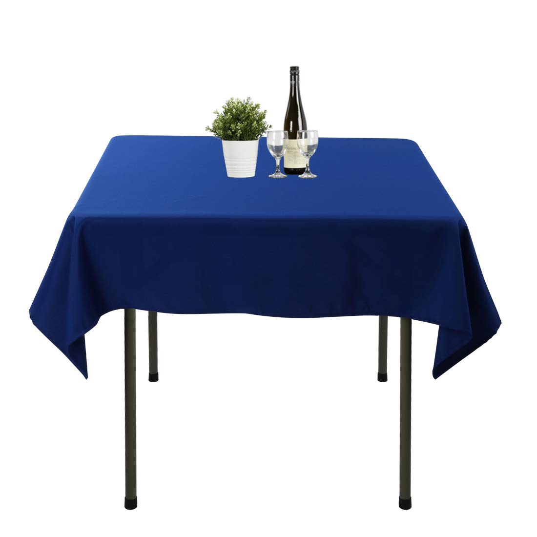 Royal Blue Square Tablecloth 52x52 Inch - Washable Polyester Table Cover for Wedding, Party, Banquet & Restaurant Decor - Perfect for Round or Square Tables - Elegant Dining & Event Decoration