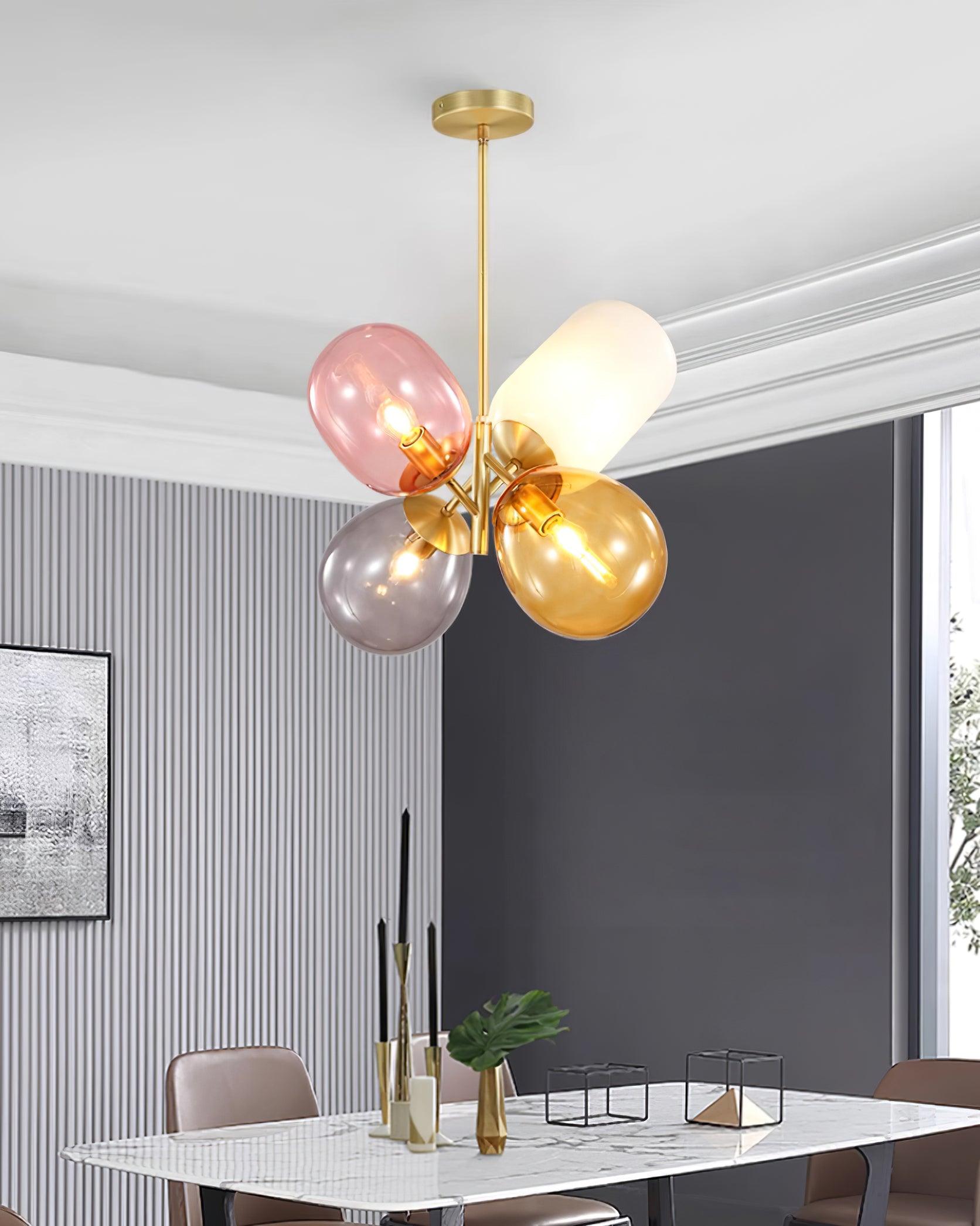 Elegant Balloon Glass Pendant Light - Modern Hanging Chandelier for Dining Room, Kitchen Island & Bedroom Decor