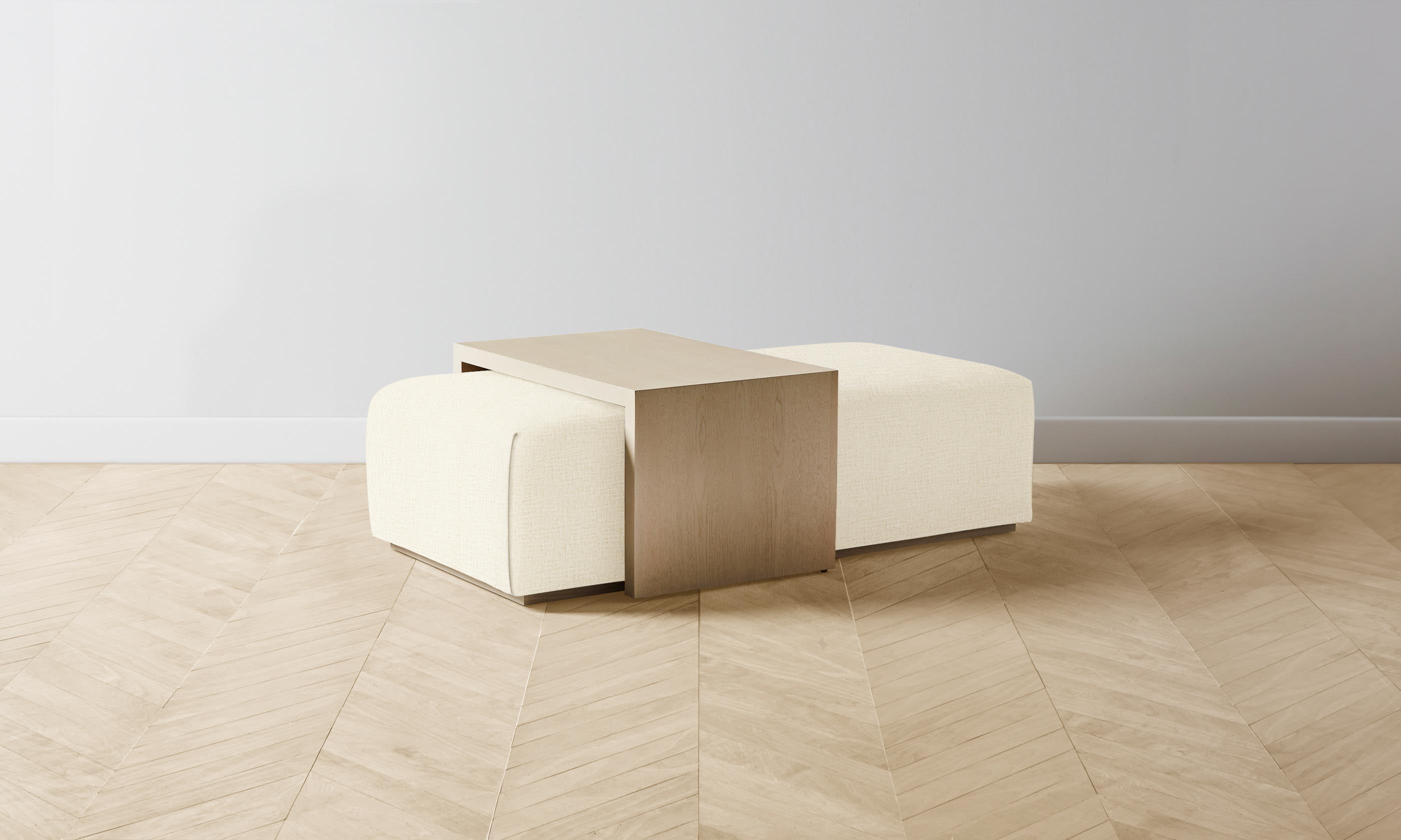 The Bowery Ottoman - Performance Woven Chenille Upholstered Storage Bench with Tufted Seat, Desert Beige | Perfect for Living Room, Bedroom or Entryway Storage & Seating